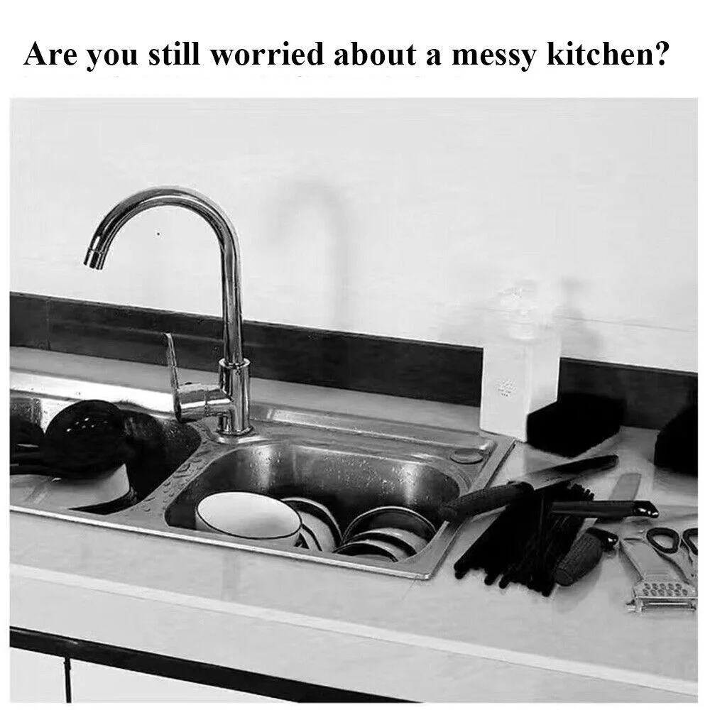 Dish Self Over the Sink Dish Racks for Kitchen Counter 2 Tier Full Stainless Steel Over Sinks Dry Rack , Multifunctional Over Sinks Shelf , Over Sinks Dish Drying Rack ,Black (Single Sink-85CM)