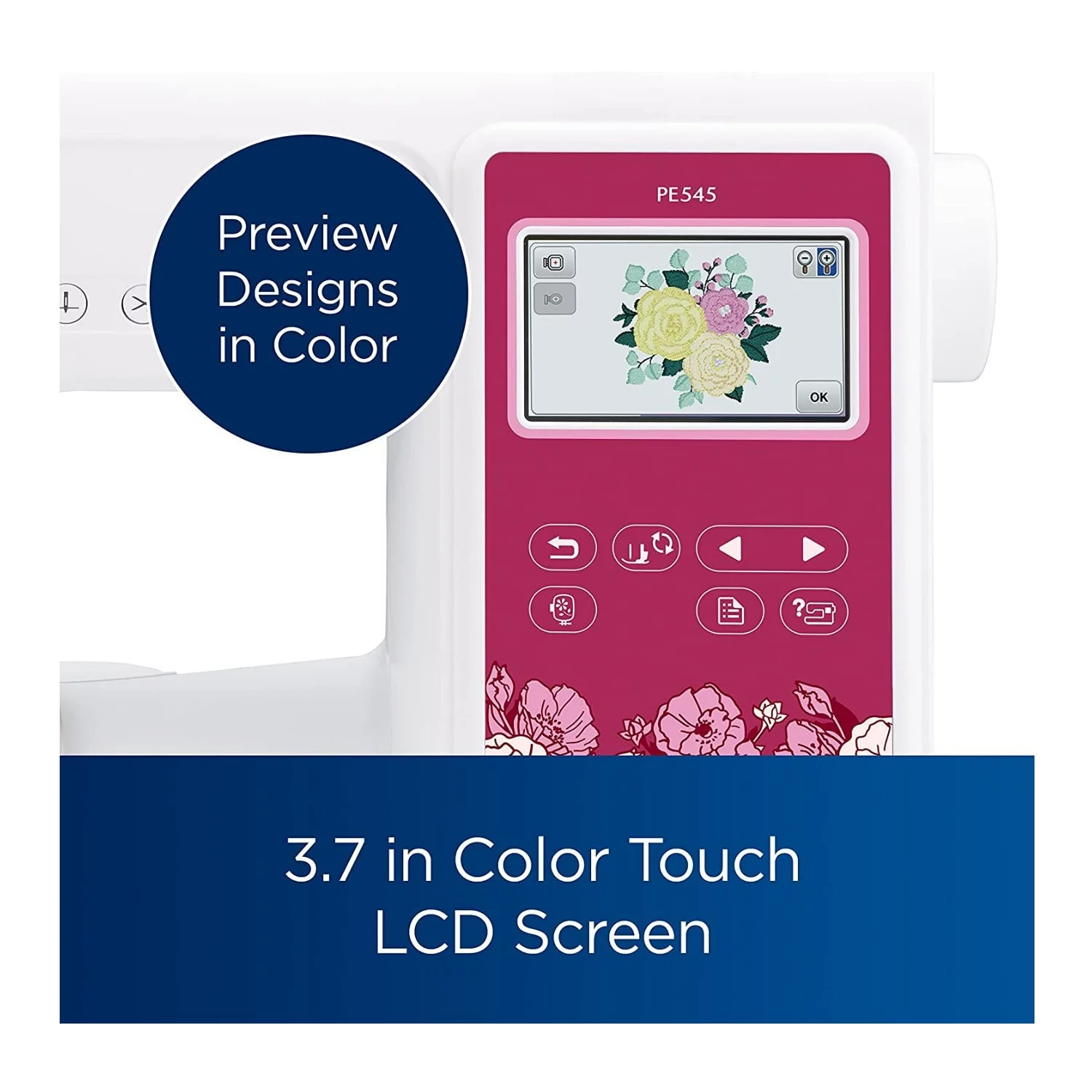 Brother Elite PE545 3.7-Inch Touch Display Embroidery Machine with Sewing Bundle