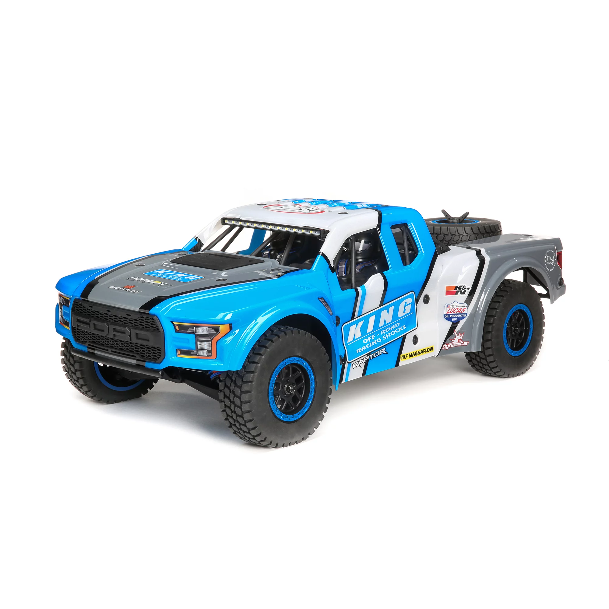 Losi RC Truck 1/10 King Shocks Ford Raptor Baja Rey 4 Wheel Drive Brushless RTR Battery and Charger Not Included with SMART LOS03020V2T1 Cars Electric RTR 1/10 Off-Road