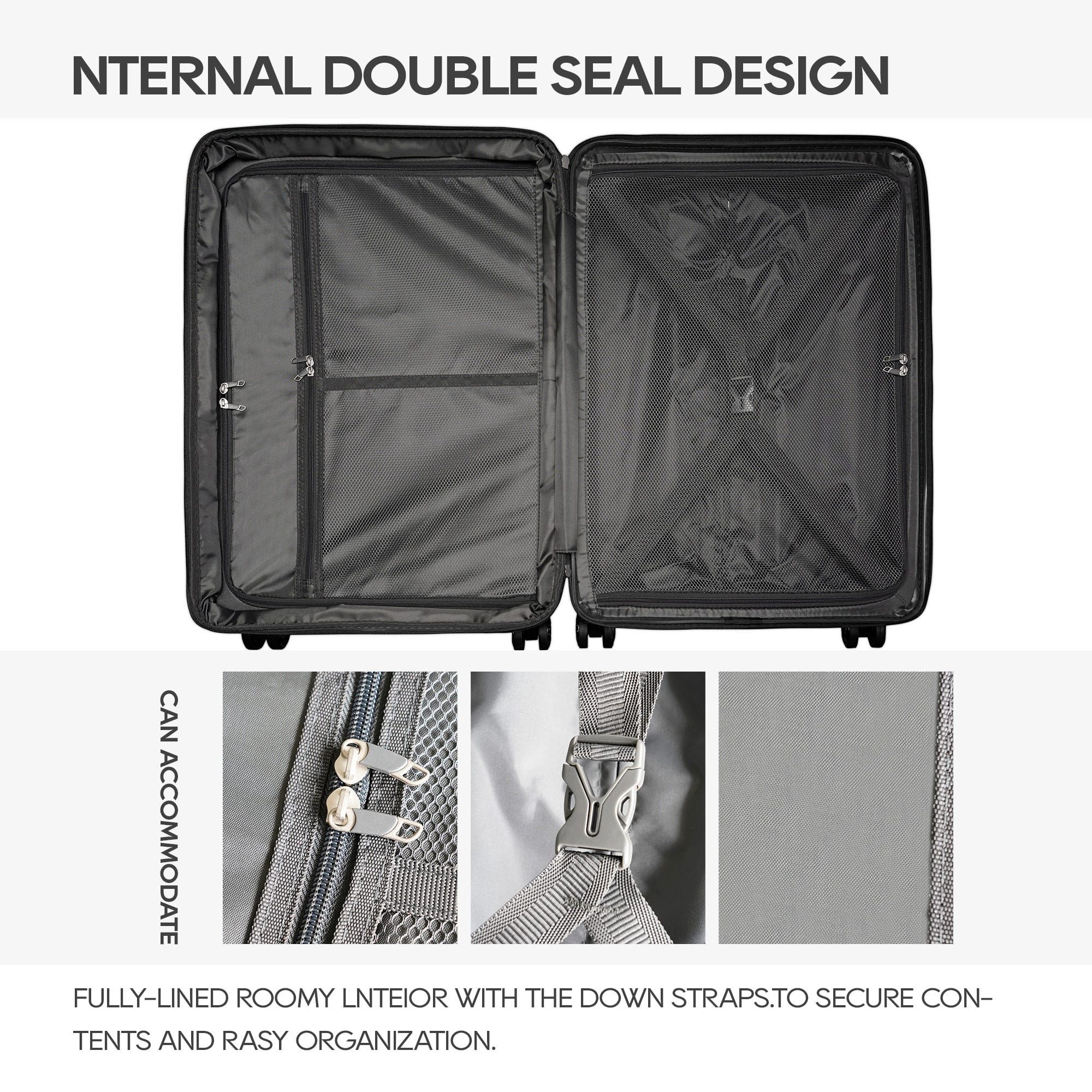 Ginza Travel Luggage 28 Inch Expandable Suitcase with Double Spinner Wheels and TSA Lock,Black