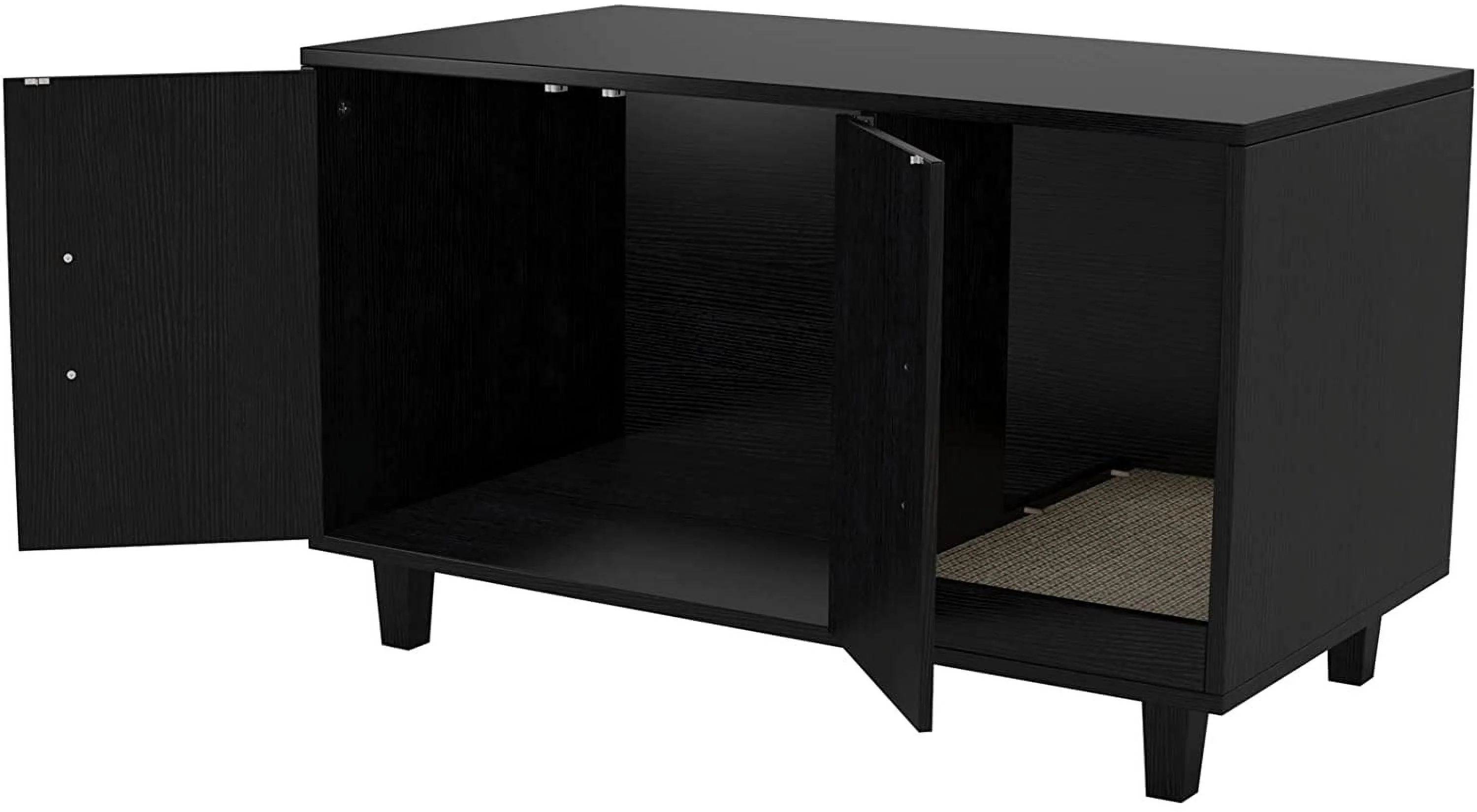 GDLF Pet Crate Cat Washroom Hidden Litter Box Enclosure  as Table Nightstand with Scratch Pad,Stackable