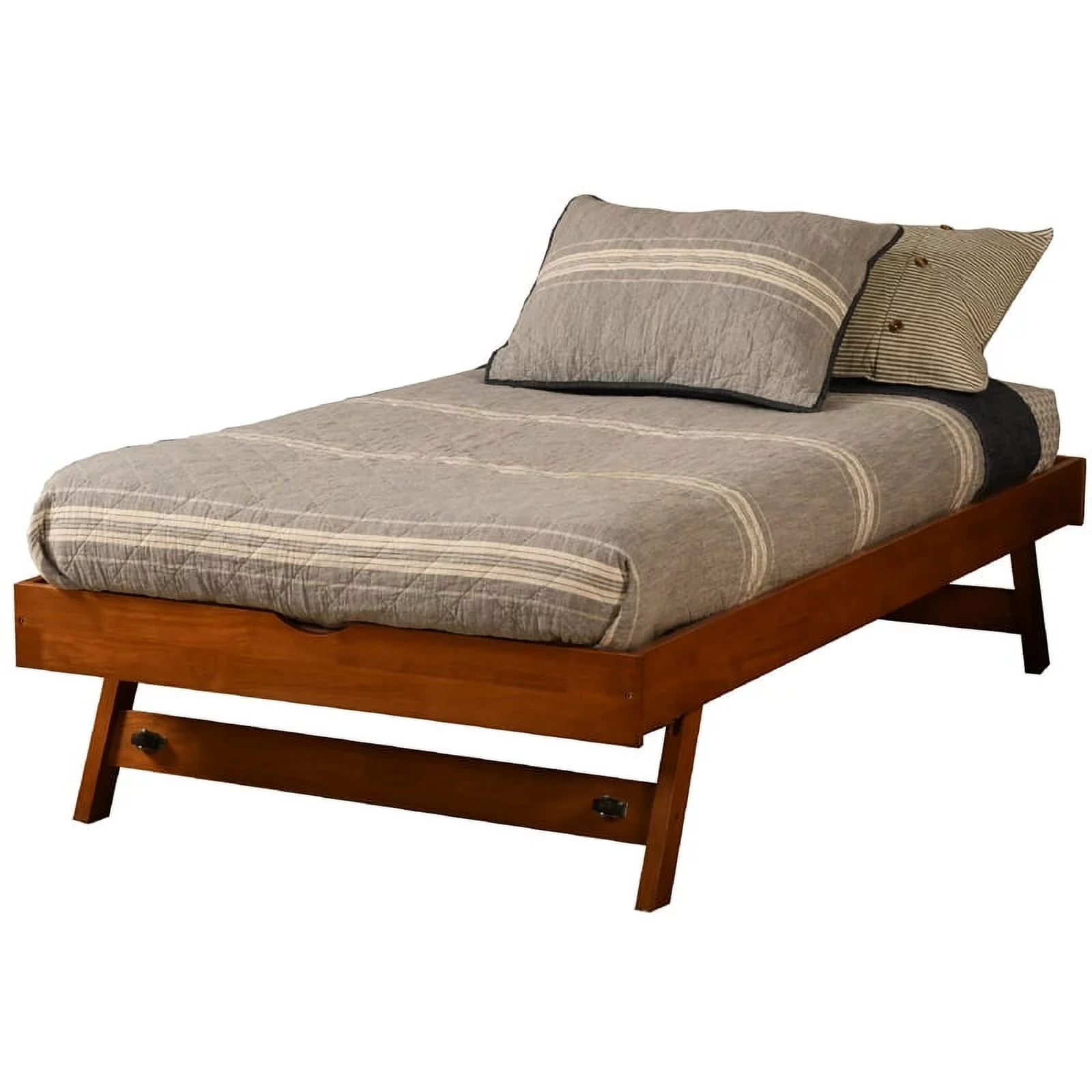 Bowery Hill Modern Wood Twin-size Pop Up Bed with Brown Frame