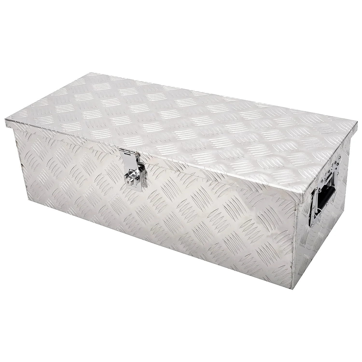 FGJQEFG 30 Inch Aluminum Trailer Tool Box Small Pick Up Truck Bed Storage Silver 30x13x10 Inch
