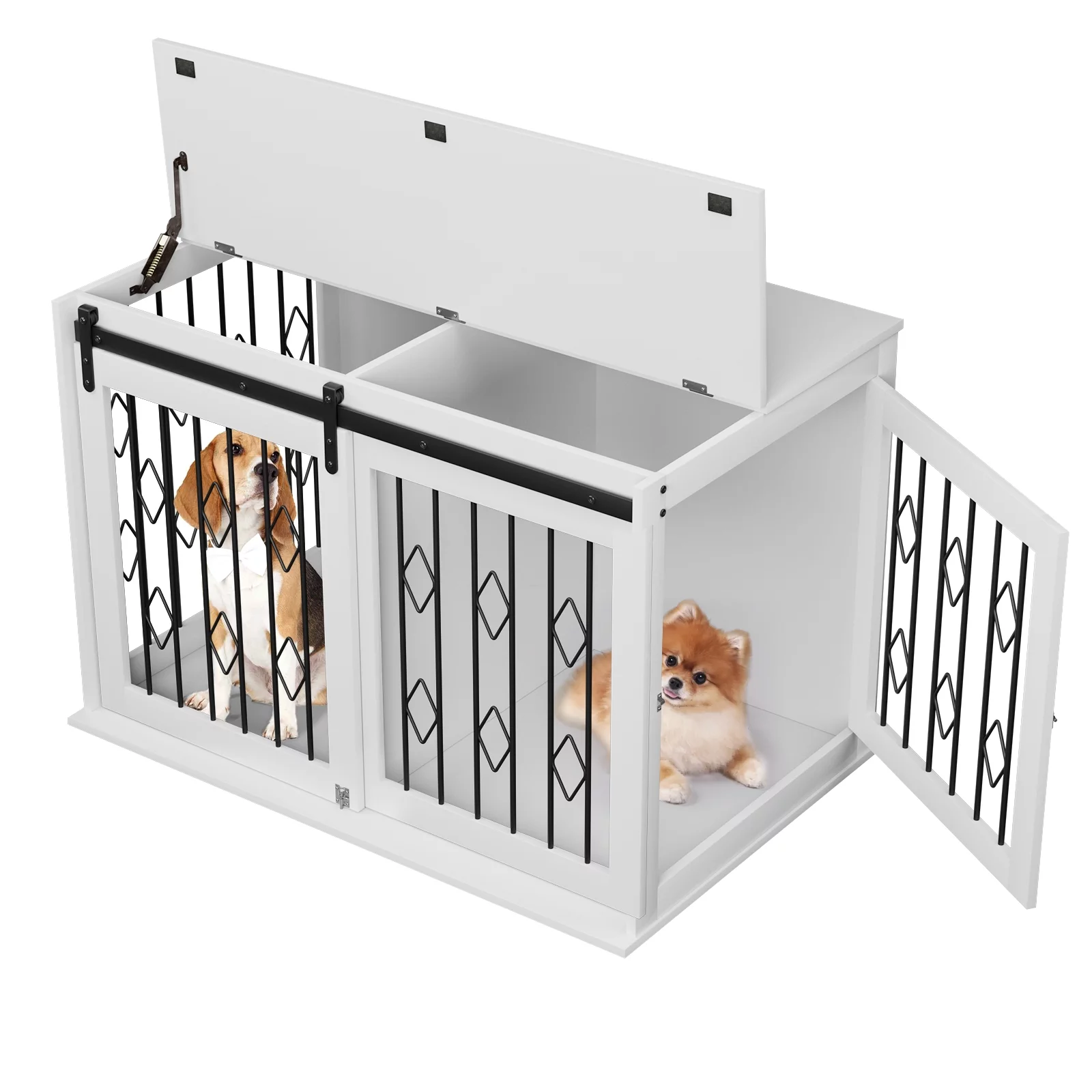 Increkid 39 in Dog Crate, Large Dog Crate Indoor Heavy Duty Kennel W/ Flip-top & Divider Room