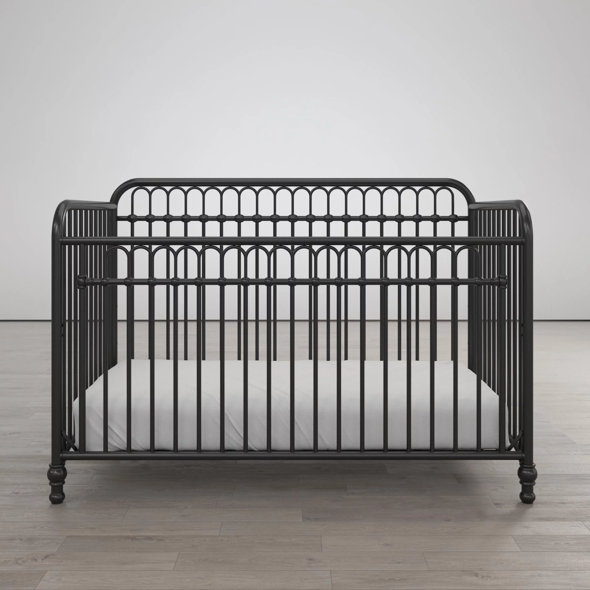 Little Seeds Raven 3-in-1 Convertible Metal Crib, Nursery Furniture, Black