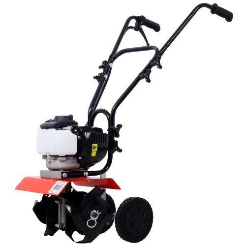 Mini Tiller Cultivator, Powerful 37.7cc 4-stroke Viper Engine, Gear Drive Transmission, Mini Cultivator with 4-Cycle Engine