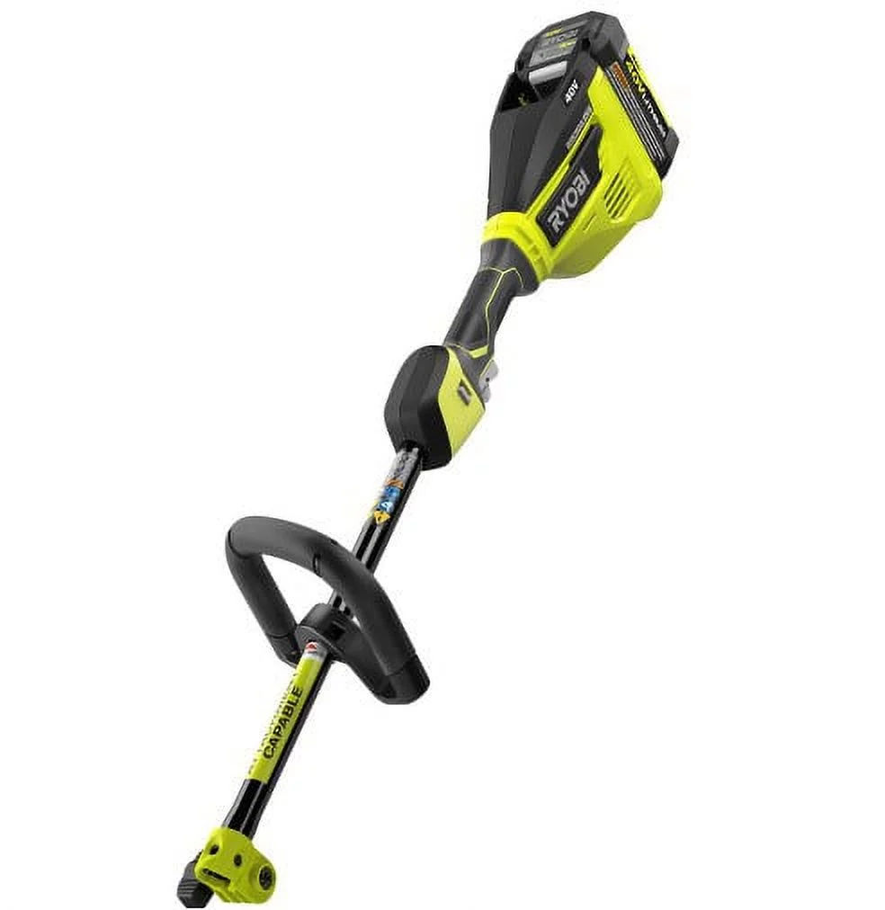 Ryobi 40-Volt Lithium-Ion Brushless Electric Cordless Attachment Capable String Trimmer 4.0 Ah Battery and Charger Included