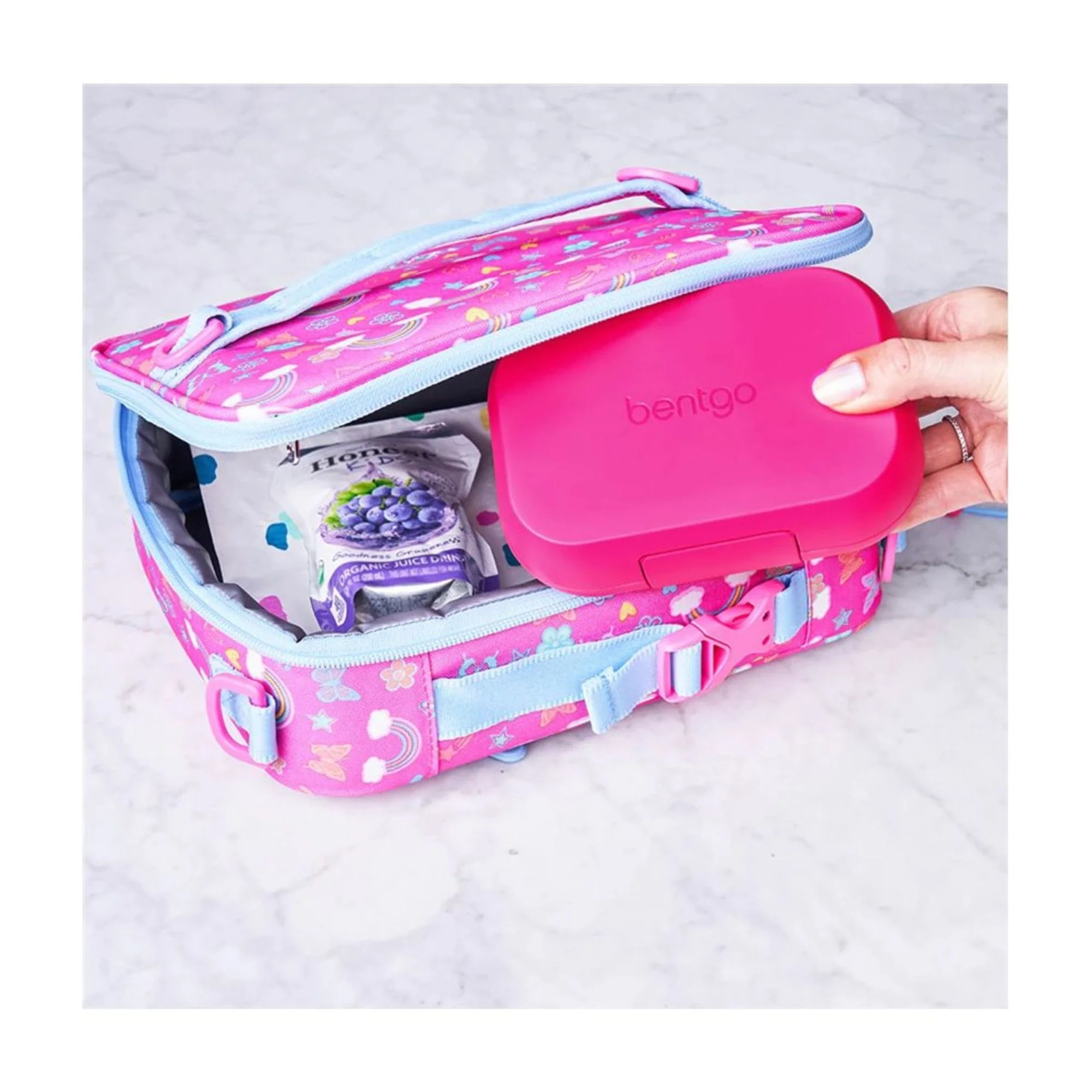 Bentgo Kids Snack - 2 Compartment Leak-Proof Bento-Style Food Storage for Snacks and Small Meals, Easy-Open Latch, Dishwasher Safe, and BPA-Free - Ideal for Ages 3+ (Fuchsia/Teal)