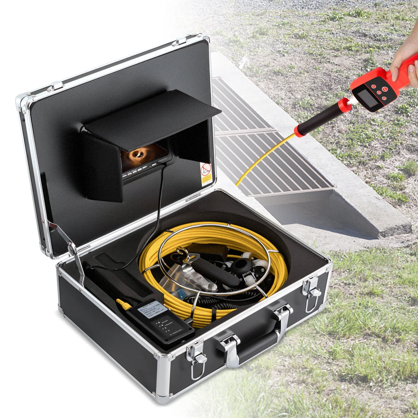 Photography 512HZ Sewer Camera with Locator Pipe Inspection Camera 165FT Cable 7