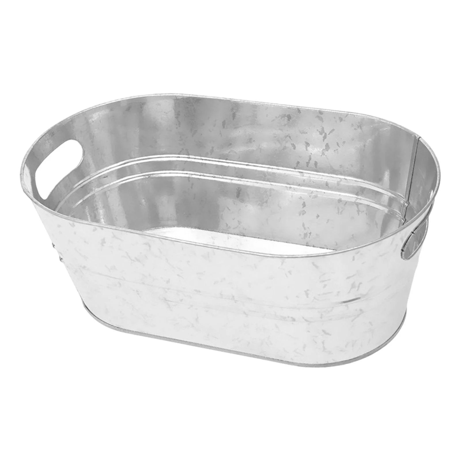 Hellery Galvanized Beverage Tub,Long Galvanized Oval Tub,Beer Champagne Cooling,Galvanized Metal Ice Bucket for Home Parties