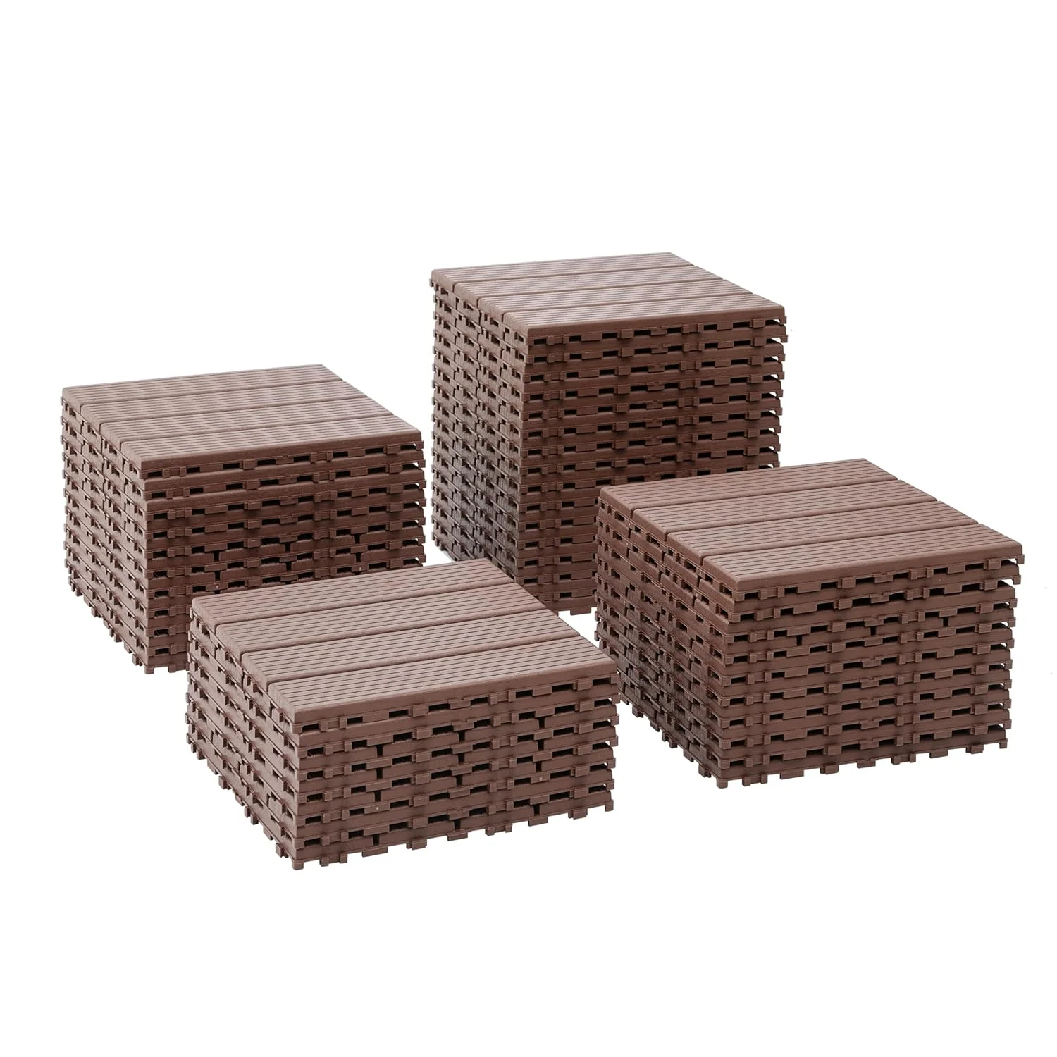 LoLado Plastic Interlocking Deck Tiles,44 Pack Patio Deck Tiles,11.8