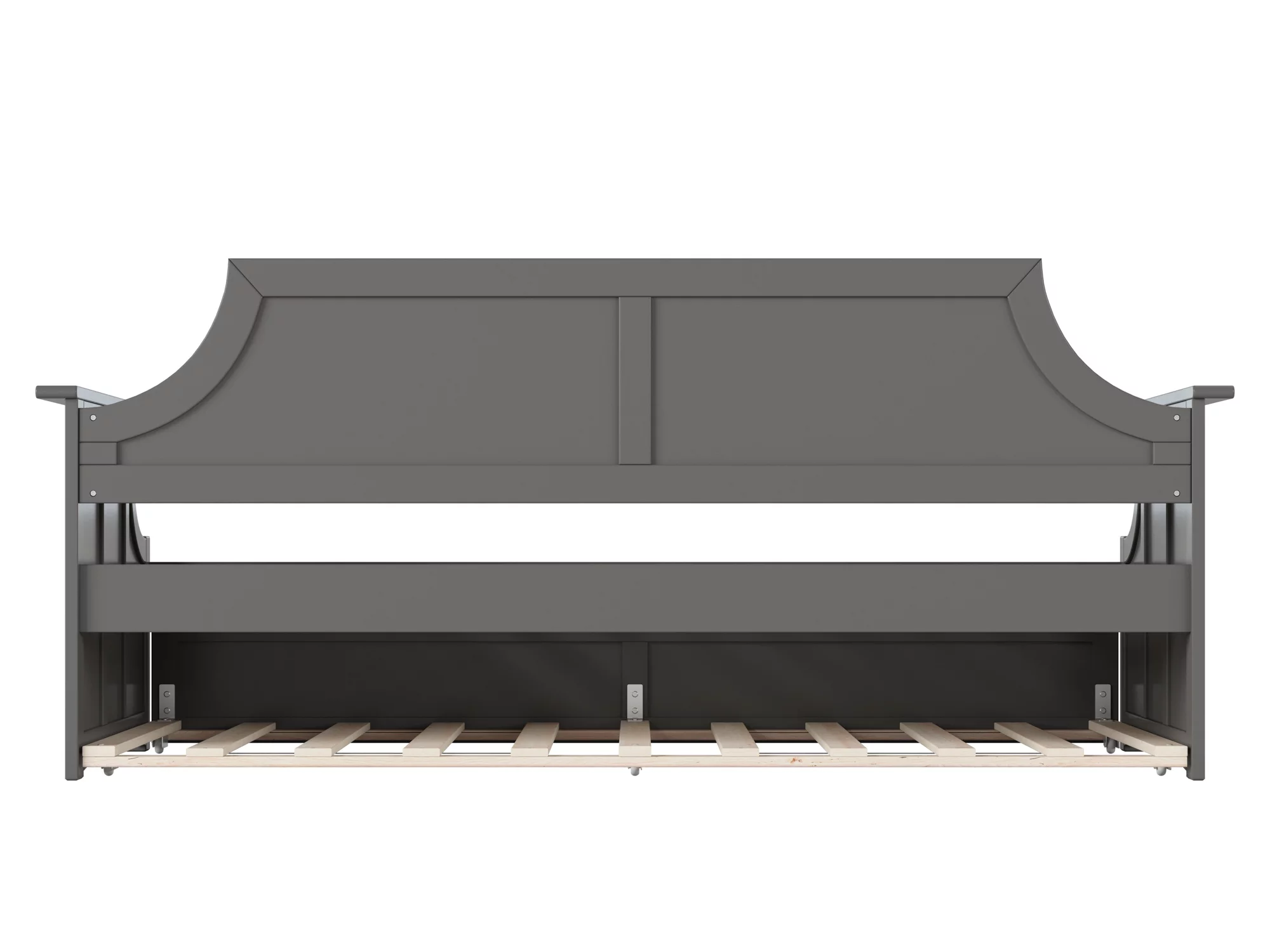 AFI Twin Daybed with Twin Trundle Roll Out Guest Bed in Solid Wood Cambridge Design, Grey