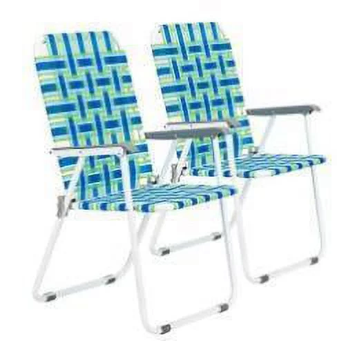 2 Pack Folding Web Chair Beach Chair Lawn Patio Webbed Strap Furniture