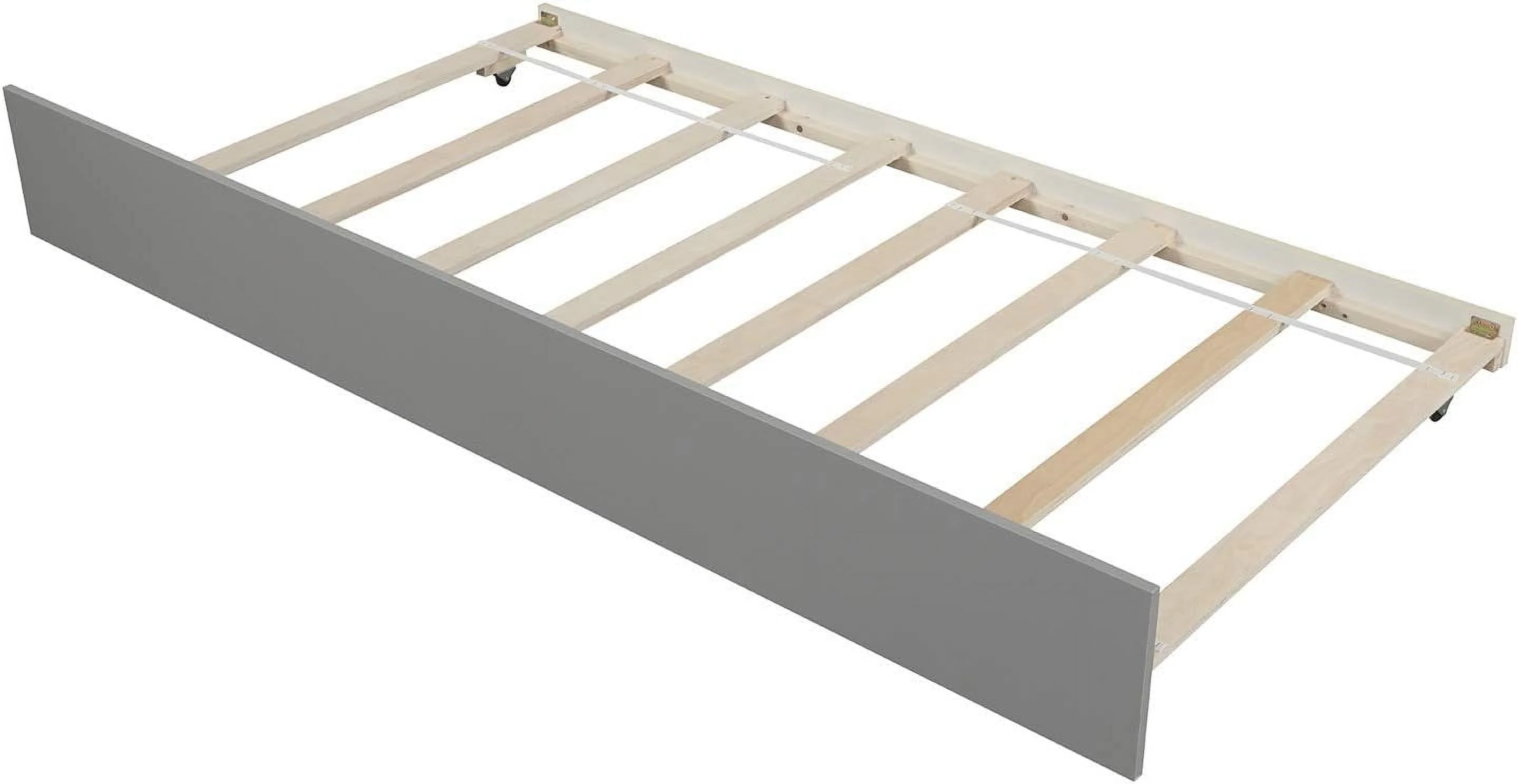 Platform Bed With Trudle, Solid Wood Bed With Headboard & Footboard, Bed Frame For Kids Tees Adults Boys Girls, o Box Sprig eeded (, Grey)