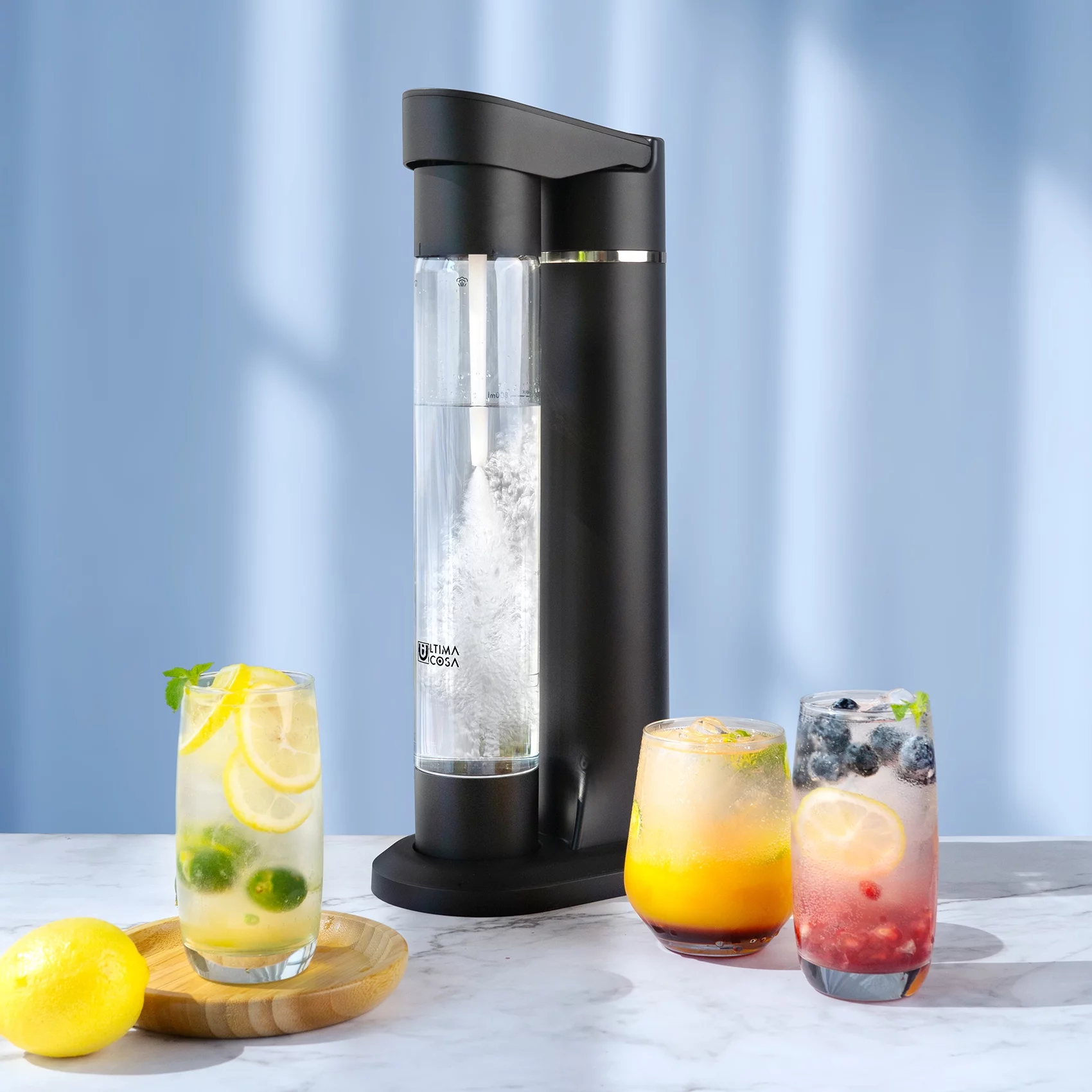 Ultima Cosa Presto Frizzante Soda Maker- Black