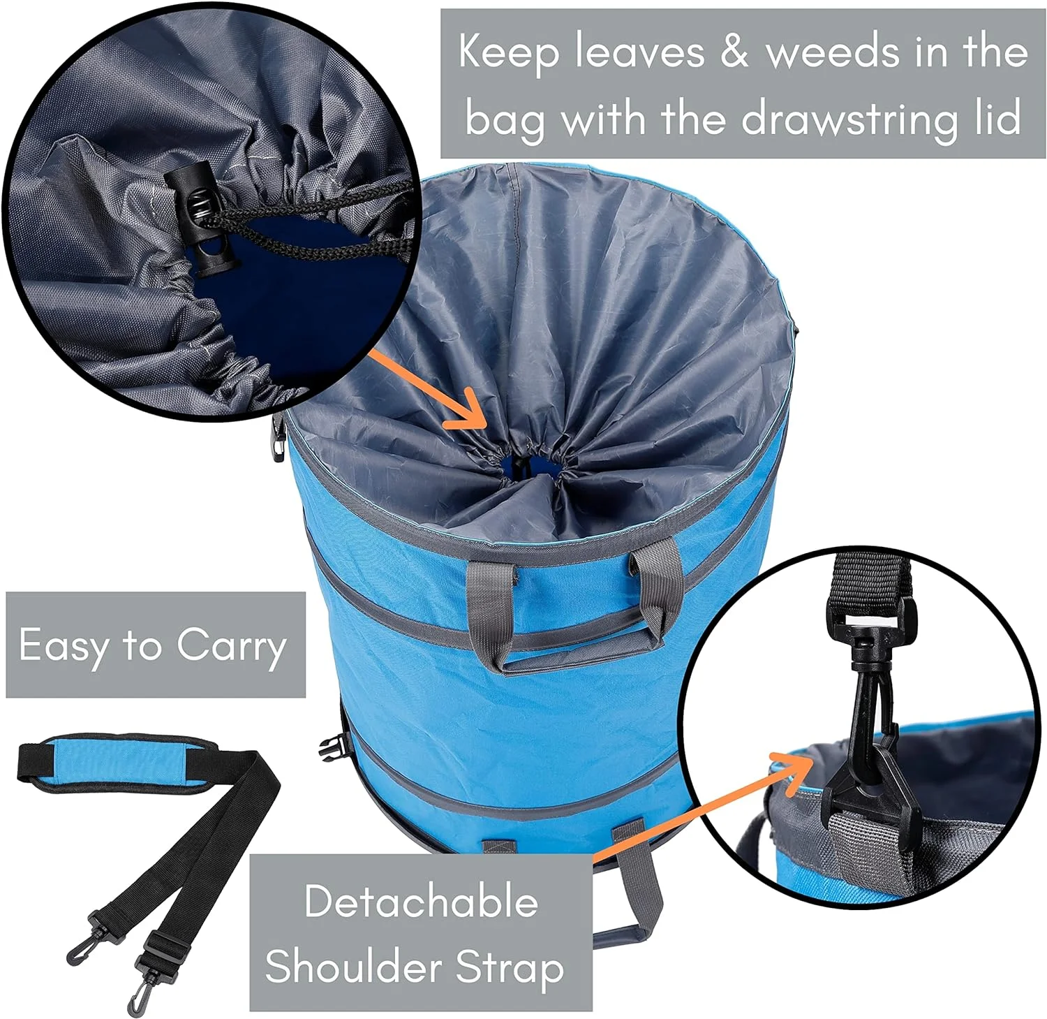BirdRock Home 30 Gallon Collapsible Lawn and Leaf Bag - Blue