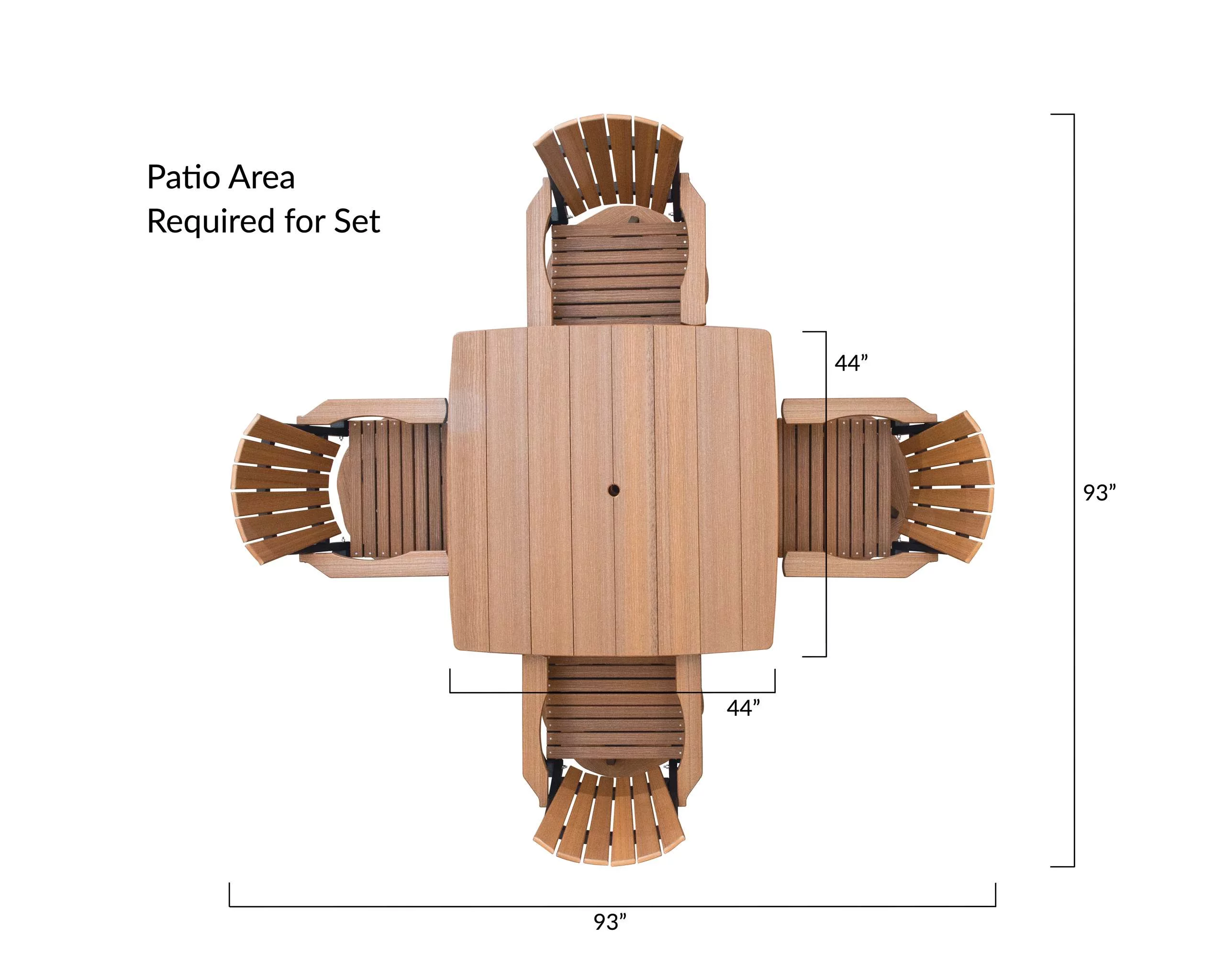 Grand Lake Amish Crafted 4 Person Poly Adirondack Counter Height Table Set, Antique Mahogany on Black