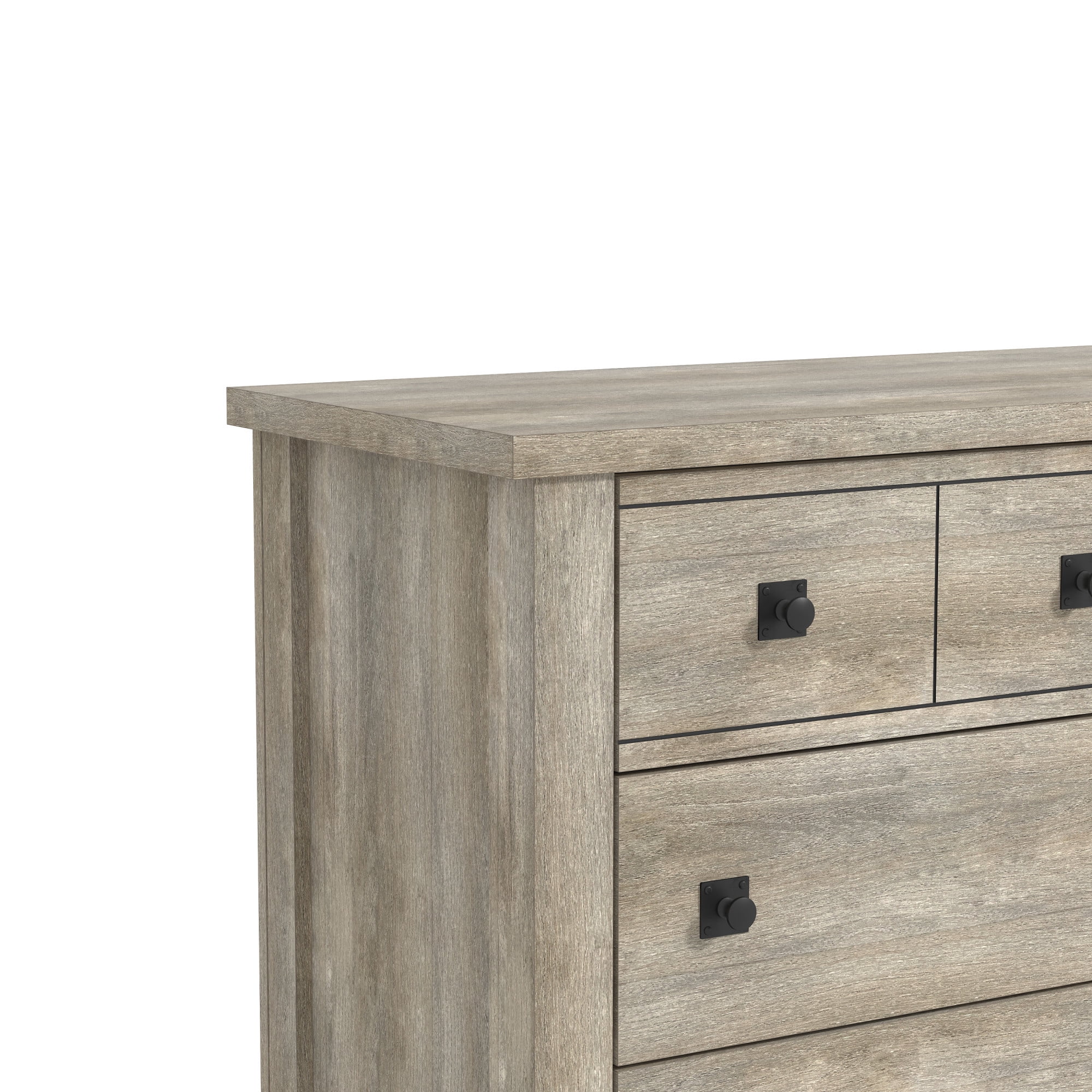 Hillsdale Addison Farmhouse 6 Drawer Dresser, Driftwood Gray