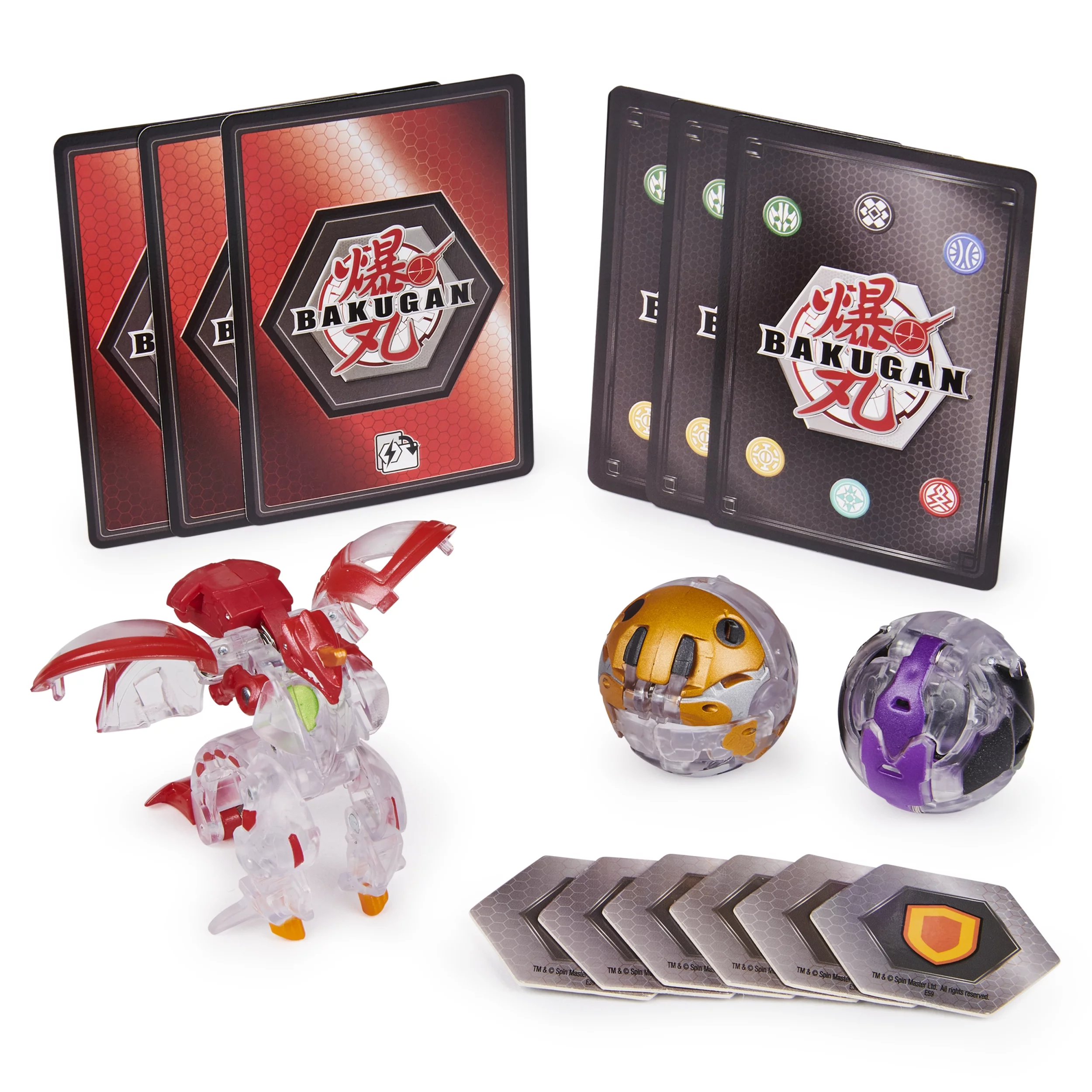 Bakugan Starter Pack 3-Pack, Diamond Dragonoid, Collectible Action Figures, for ages 6 and up