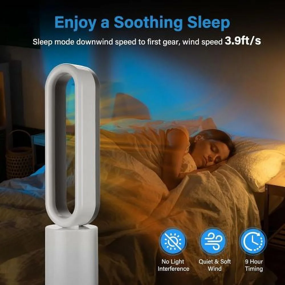 34 Inch Bladeless Tower Fan Heater and Fan Combo Oscillating Fan