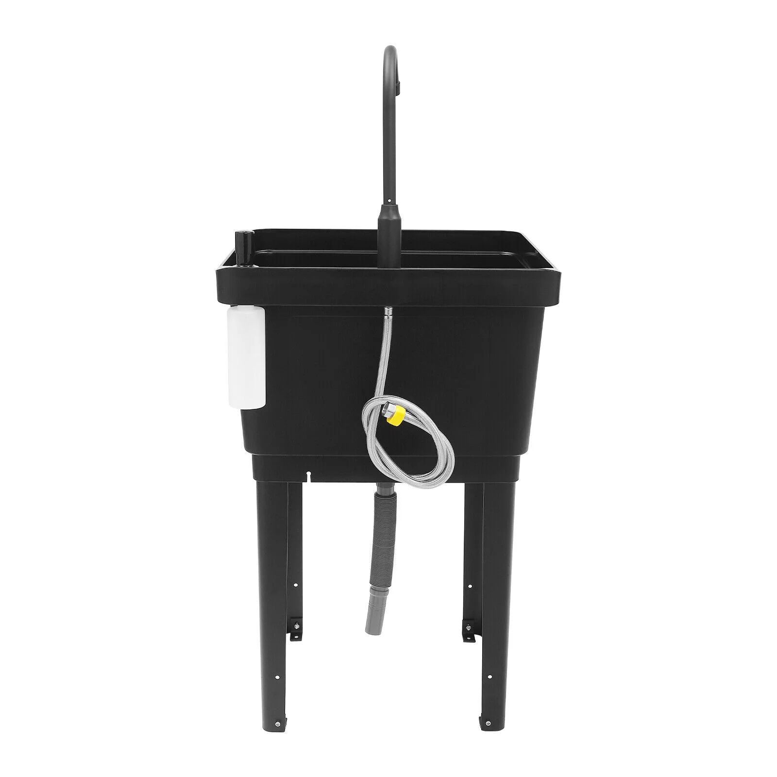 Black/White Laundry Utility Sink Tub Sink Freestanding Wash Station with Faucet White/Black