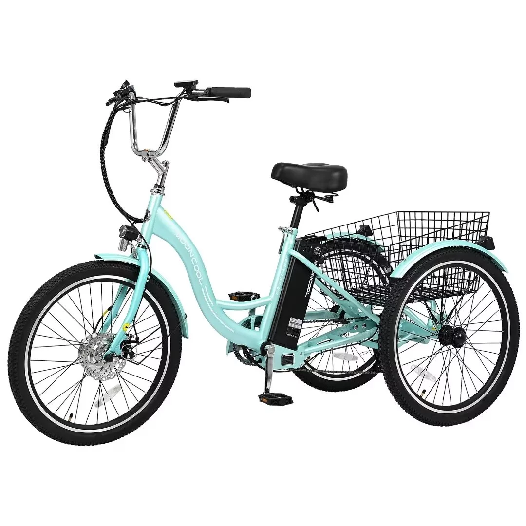 Docred Adult Electric Tricycles 3 Wheel Electric Bike, 24Inch 15.5 mph 500W Electric Trikes，7-Speed & 4 Adjustable Riding Modes Electric Tricycle with 36V Removable Lithium Battery