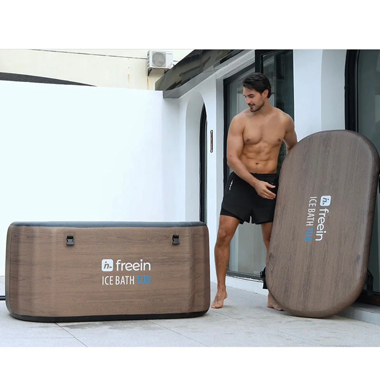 Freein Ice Bath Cold Plunge Bath Inflatable Bath Tub For Sports Recovery Wood M