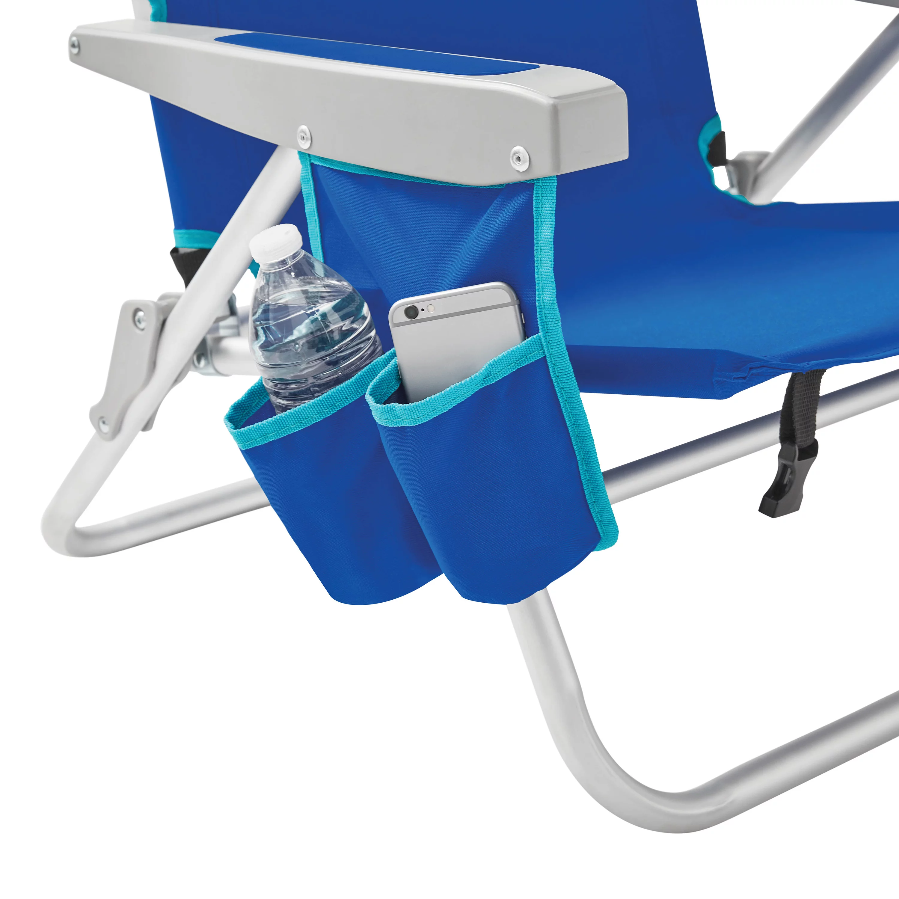 2-Pack Mainstays Reclining Beach & Event Backpack Chair with Cooler Bag Blue