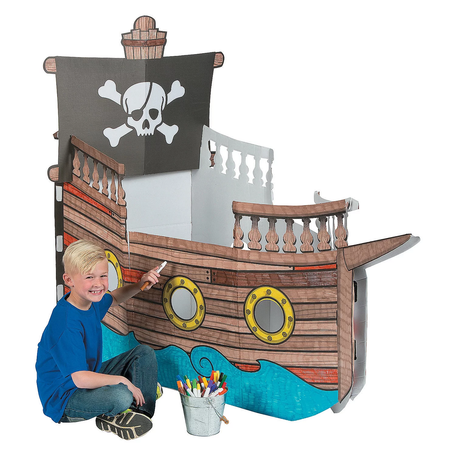 Color Your Own Pirate Ship Playhouse - Craft Kits - 1 Piece