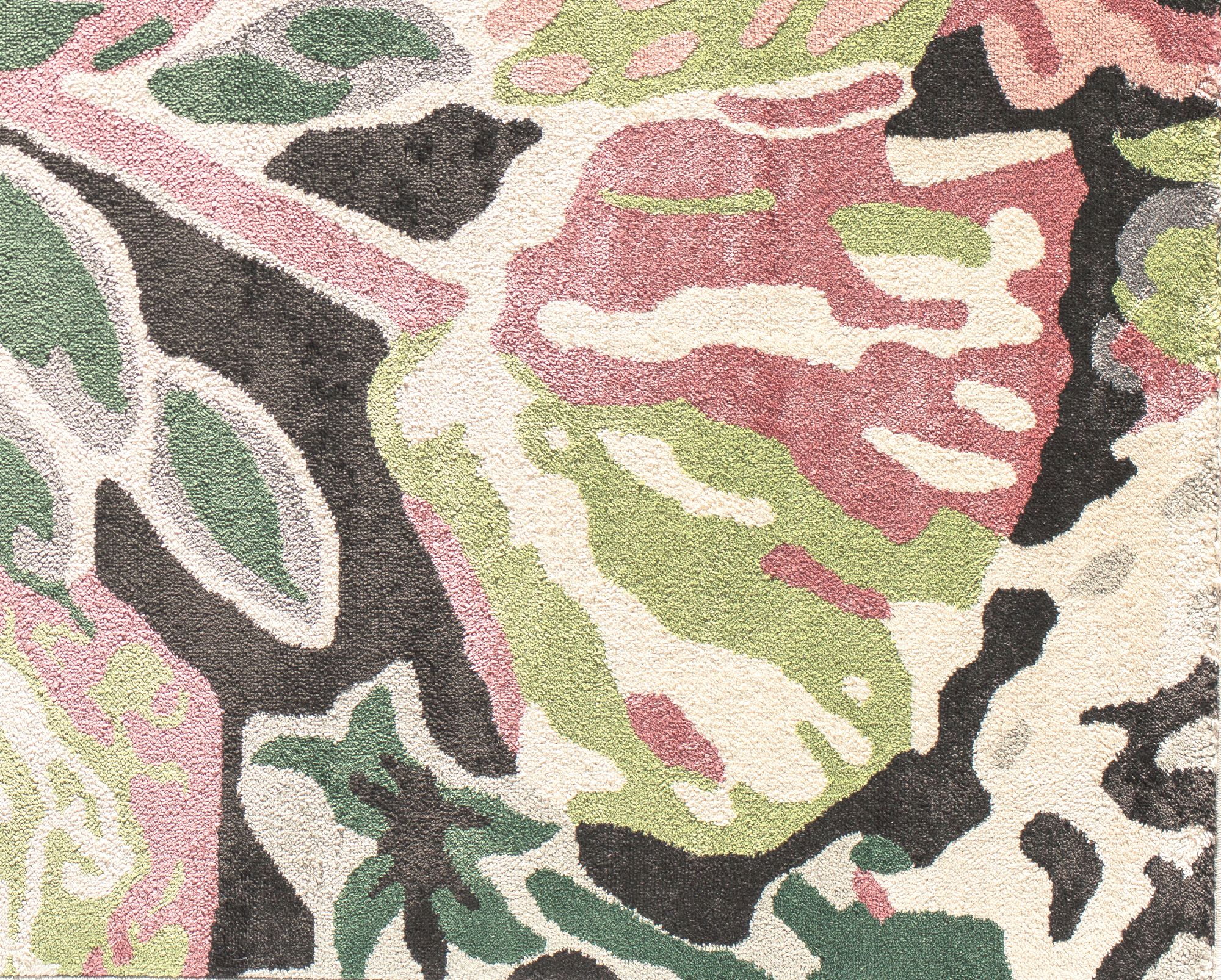 Rugs America Hanna VA15A Summer Bloom Floral Transitional Black Area Rug, 9'x12'