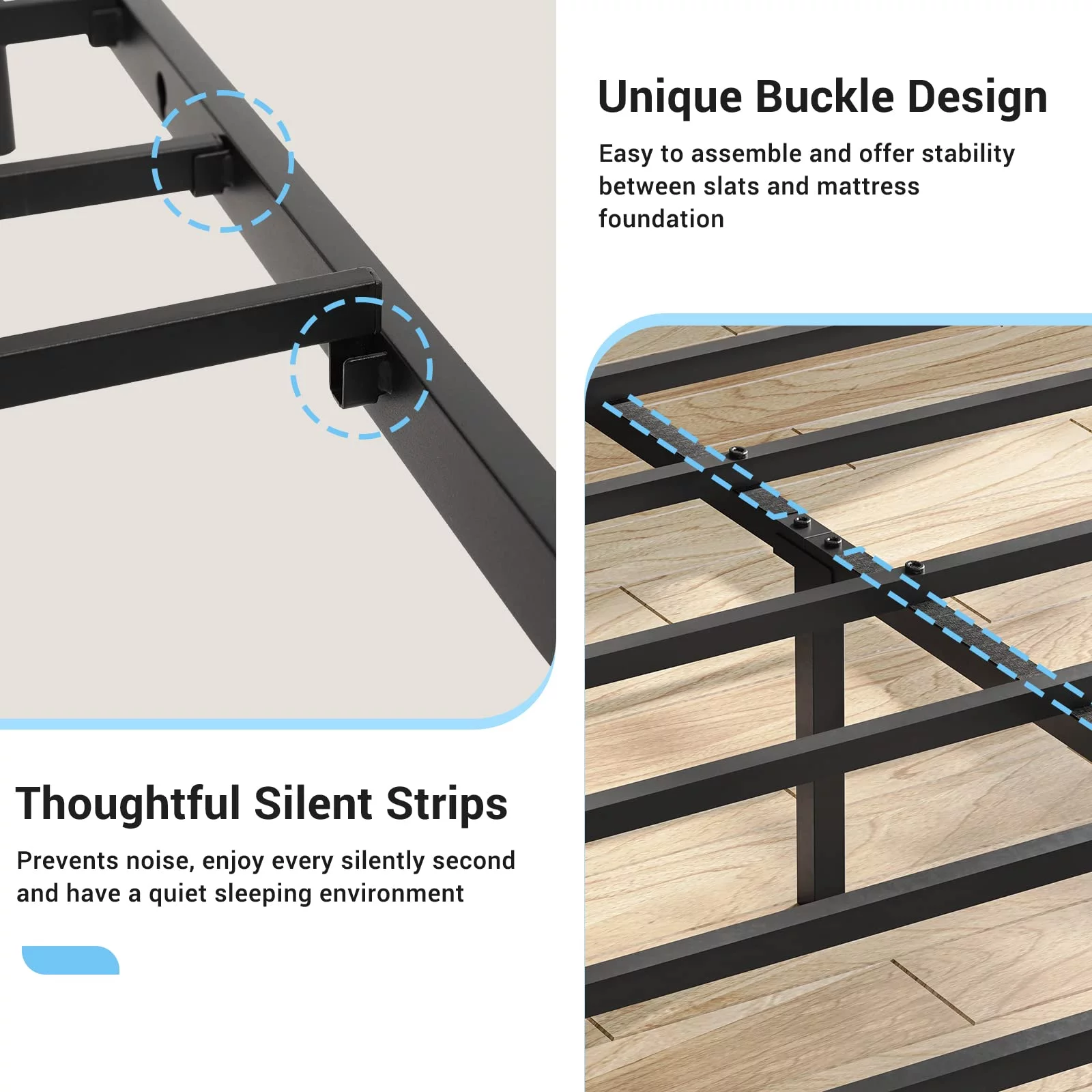 LED Metal Bed Frame with USB Ports & Outlets & LED Headboard, King Platform Bed Frame with 2-Tier Storage Headboard, No Box Spring Needed, Rustic Brown