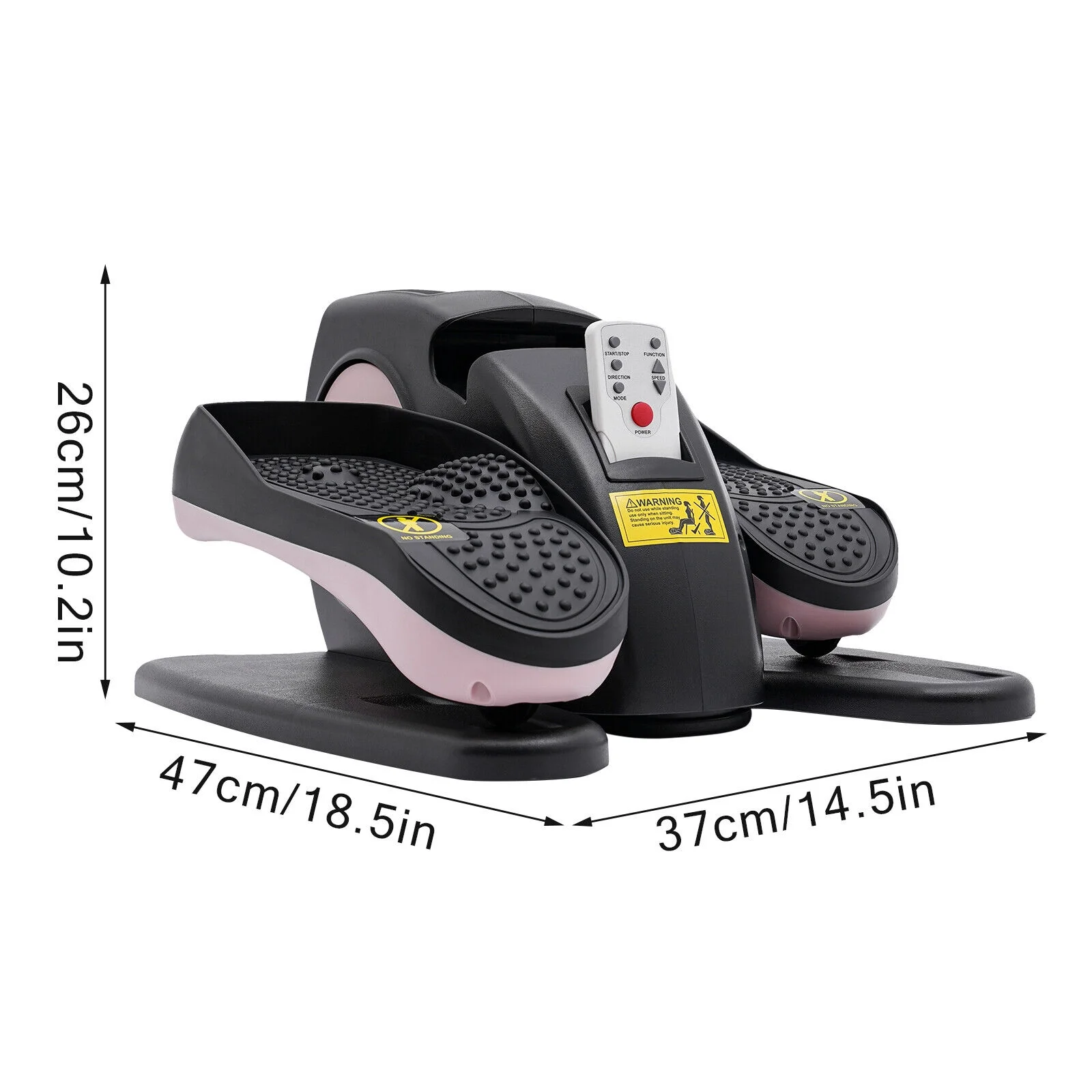 Under Desk Elliptical Machine Electric Seated Leg Foot Pedal Exerciser W/ Remote Pink