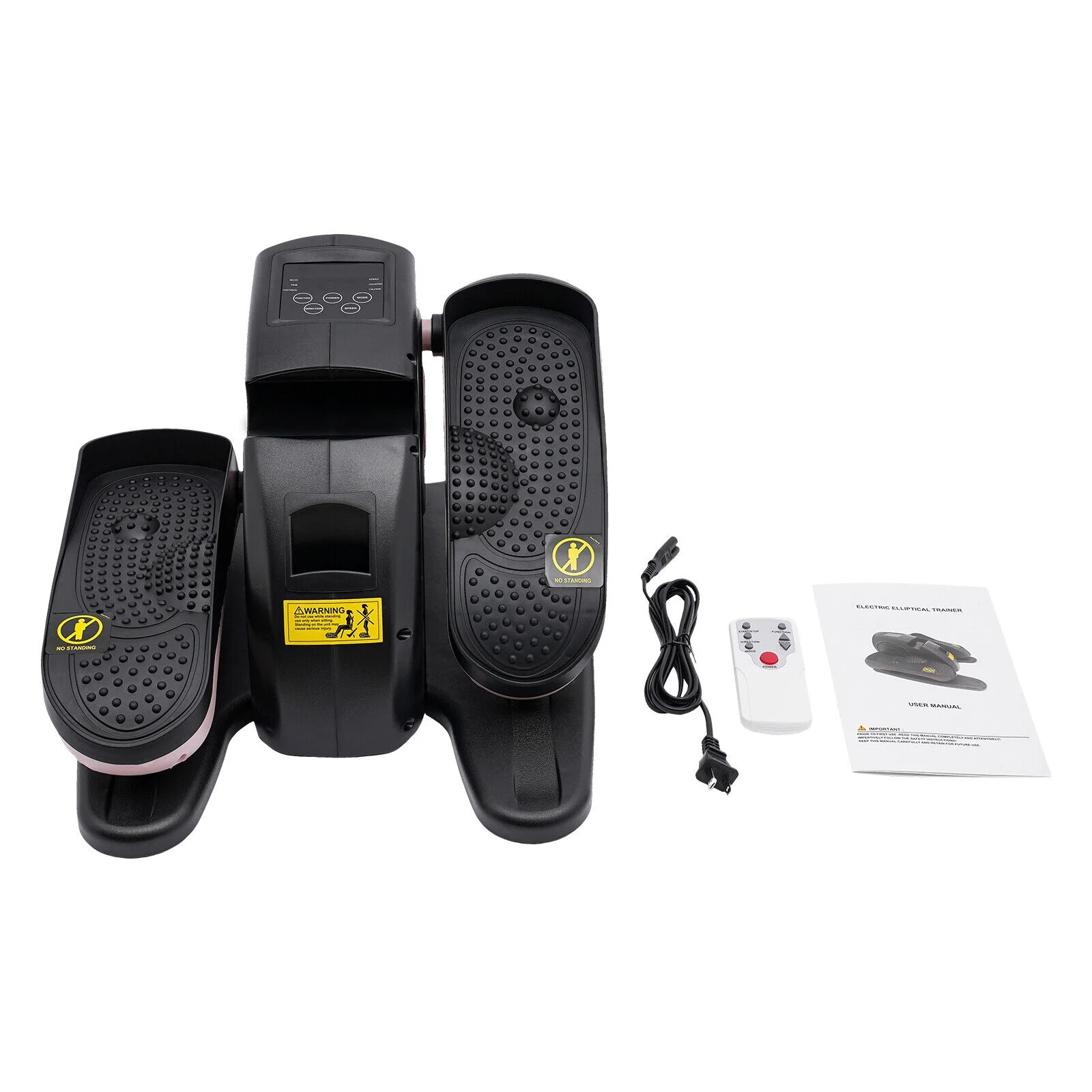 Under Desk Elliptical Machine Electric Seated Leg Foot Pedal Exerciser W/ Remote Pink