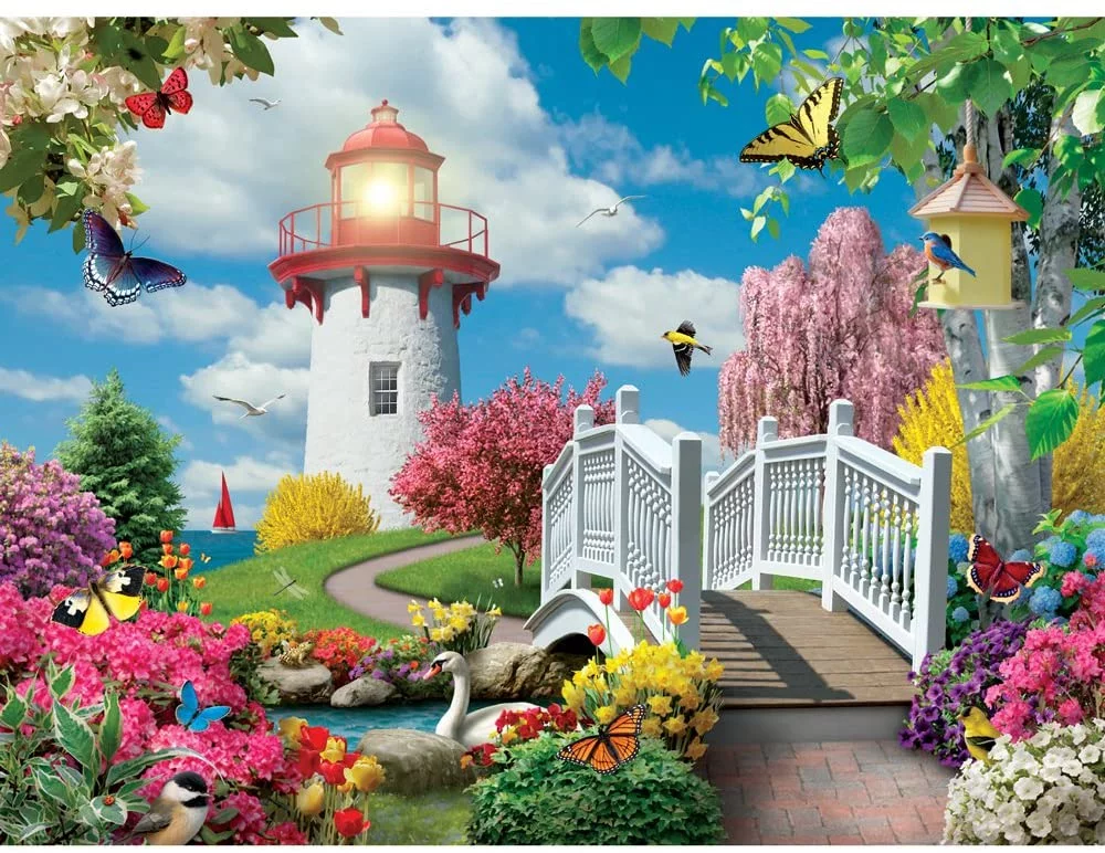 Bits and Pieces - 300 Piece Jigsaw Puzzle for Adults - Spring Light by Artist Alan Giana - Measures 18