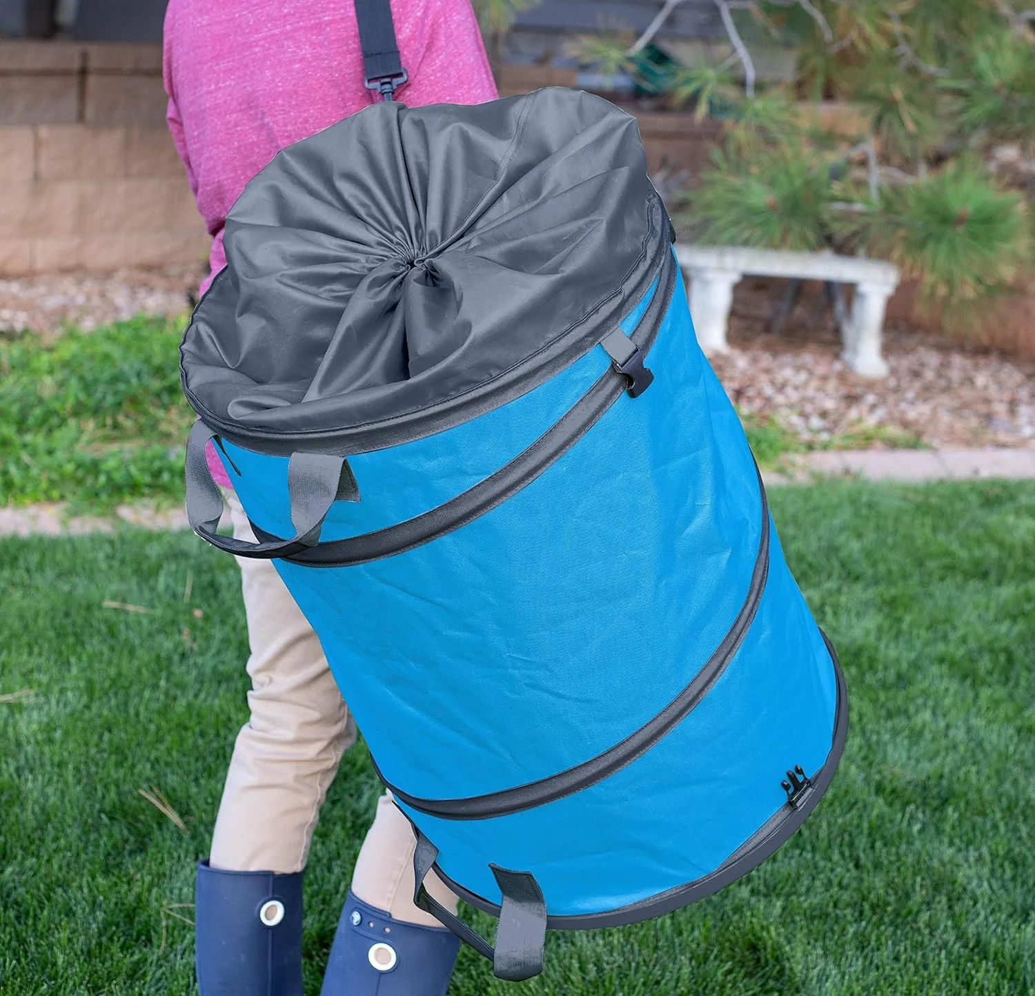 BirdRock Home 30 Gallon Collapsible Lawn and Leaf Bag - Blue