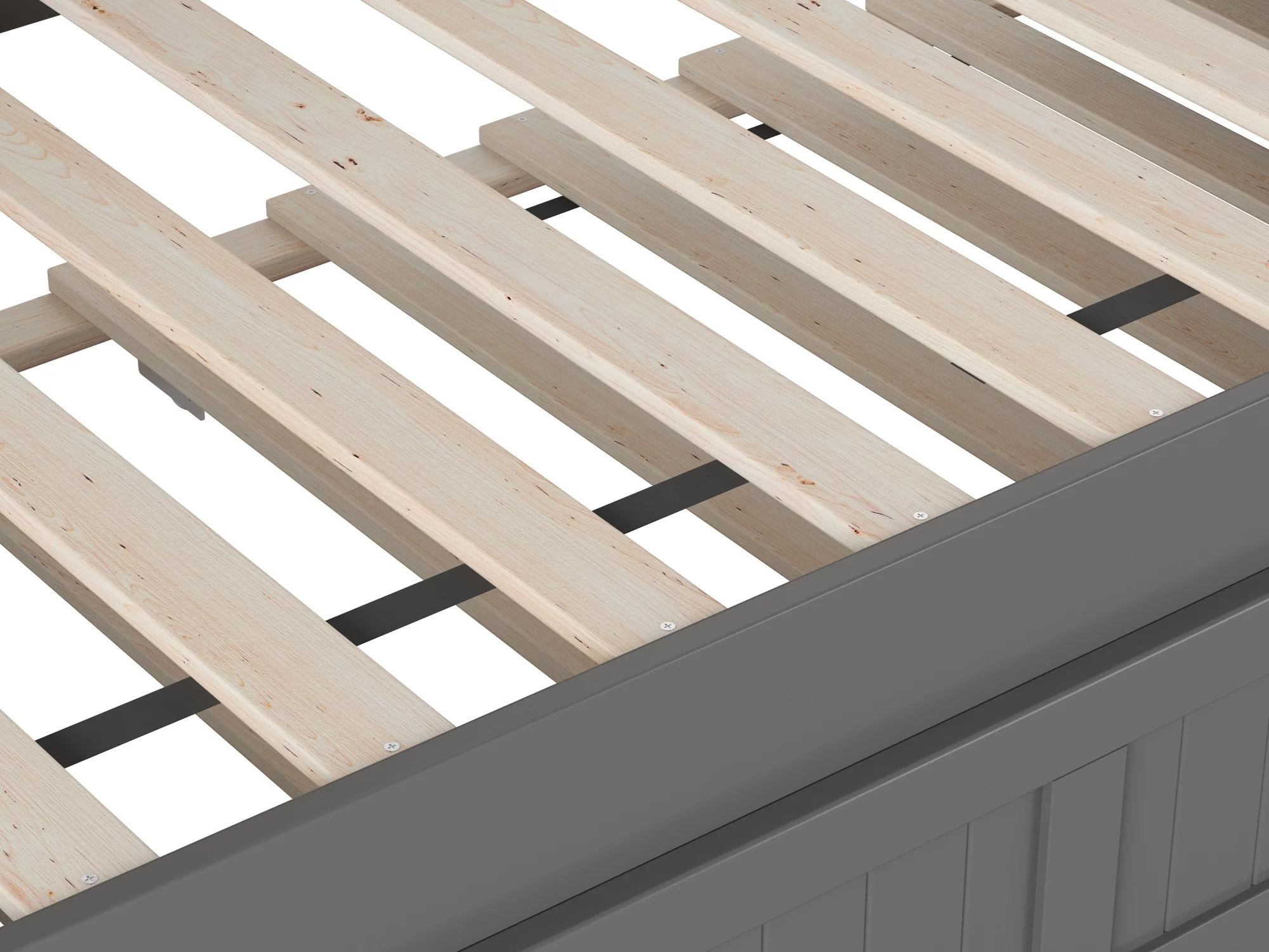 AFI Twin Daybed with Twin Trundle Roll Out Guest Bed in Solid Wood Cambridge Design, Grey