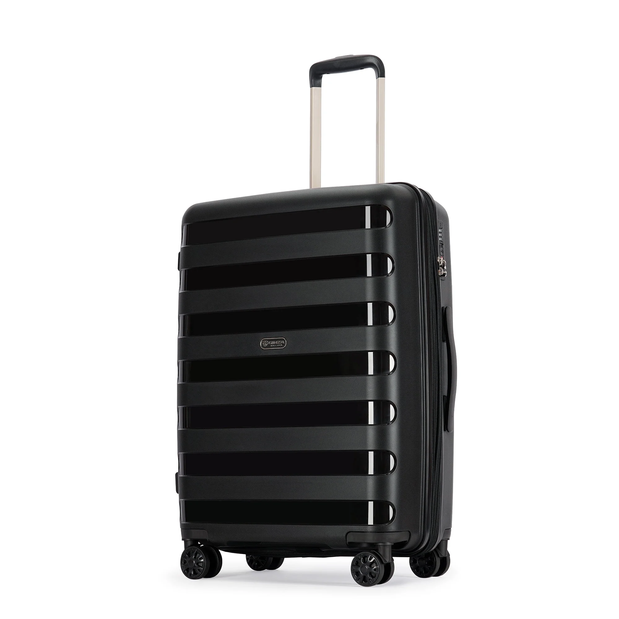 Ginza Travel Luggage 28 Inch Expandable Suitcase with Double Spinner Wheels and TSA Lock,Black