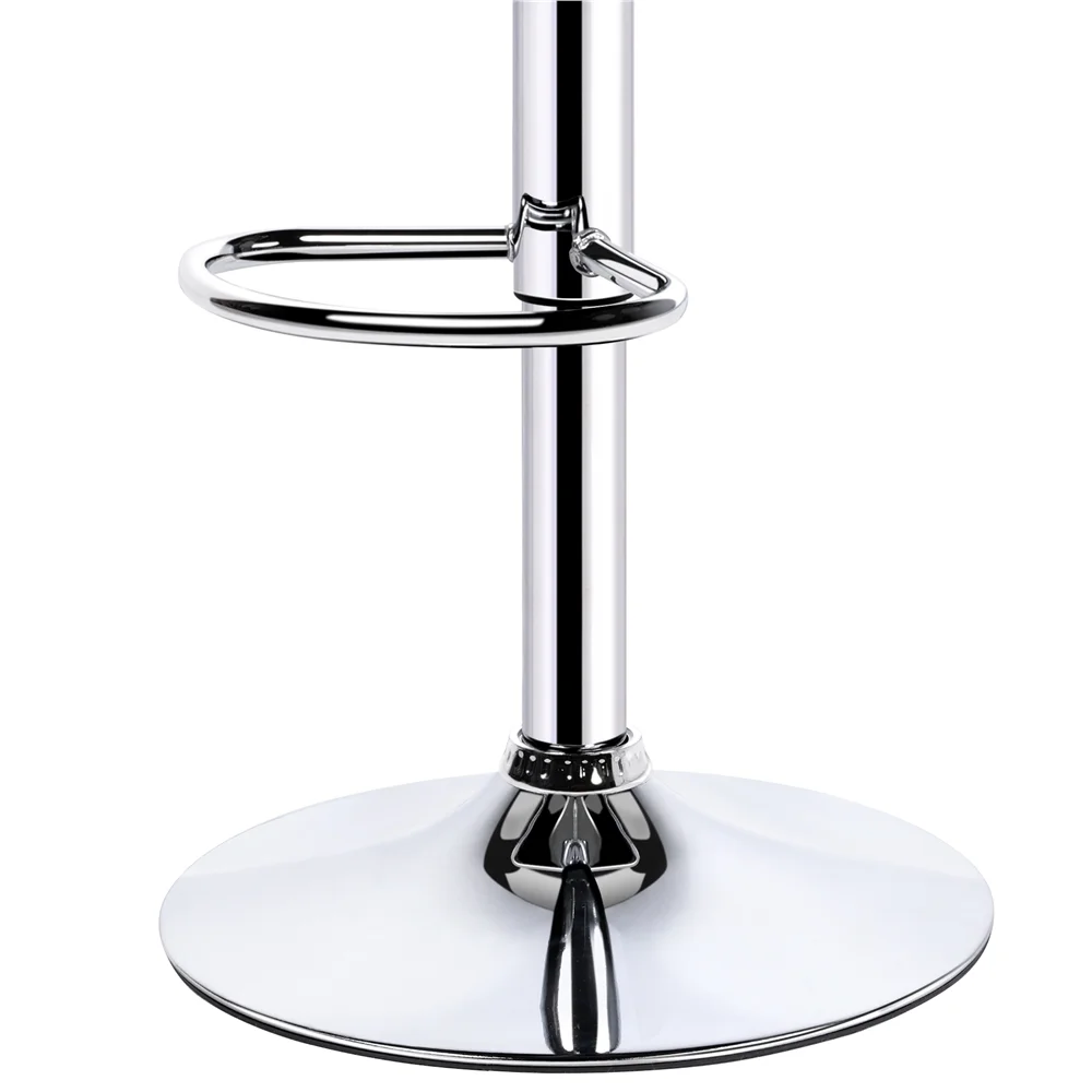 Easyfashion Height Adjustable PU Leather Swivel Bar Stool, Set of 2,White