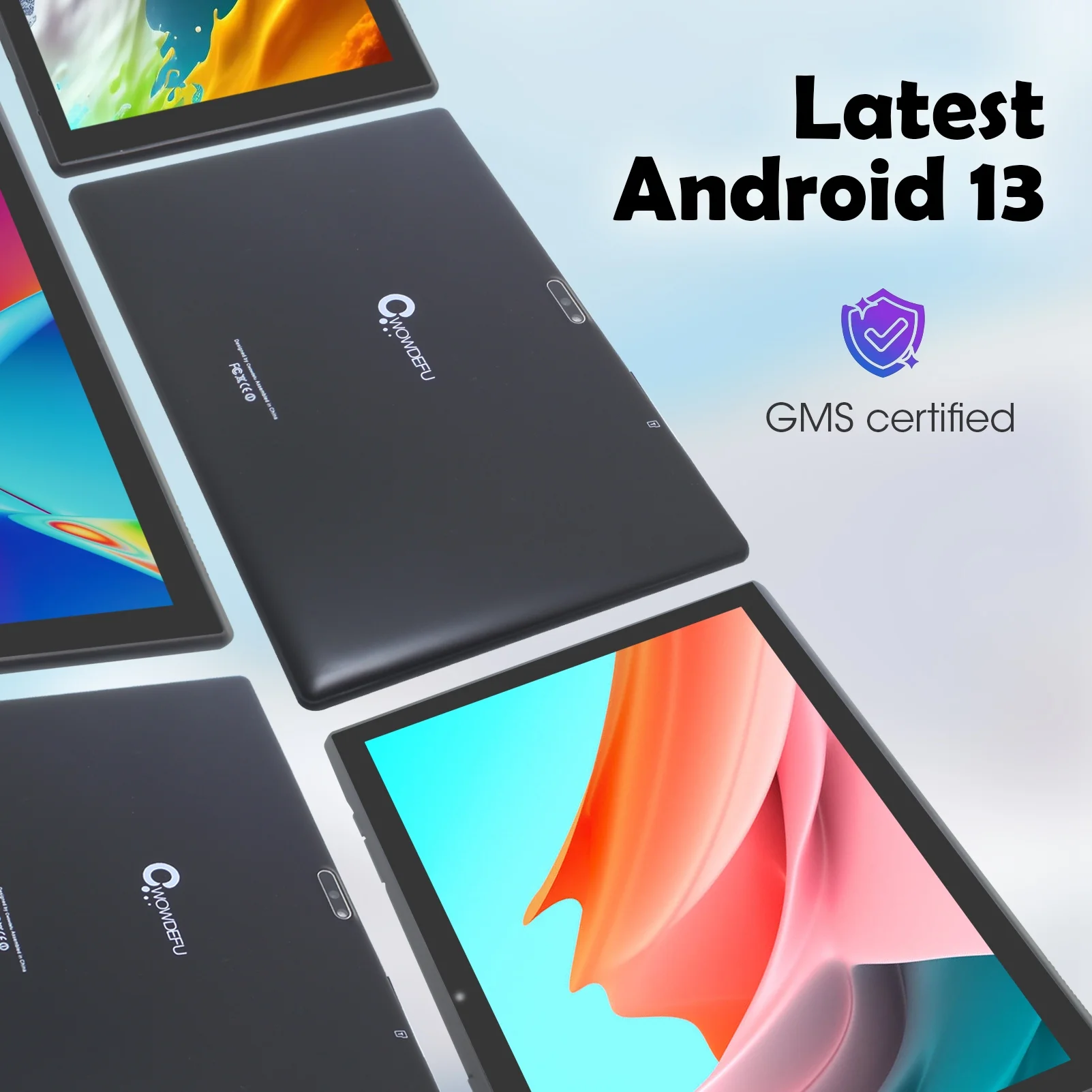 CWOWDEFU 10 Inch Android 13 Tablet 2024, 4(3+1) GB+64GB 512GB Expand, 5G Wi-Fi 10.1 inch Tablet GPS, Black