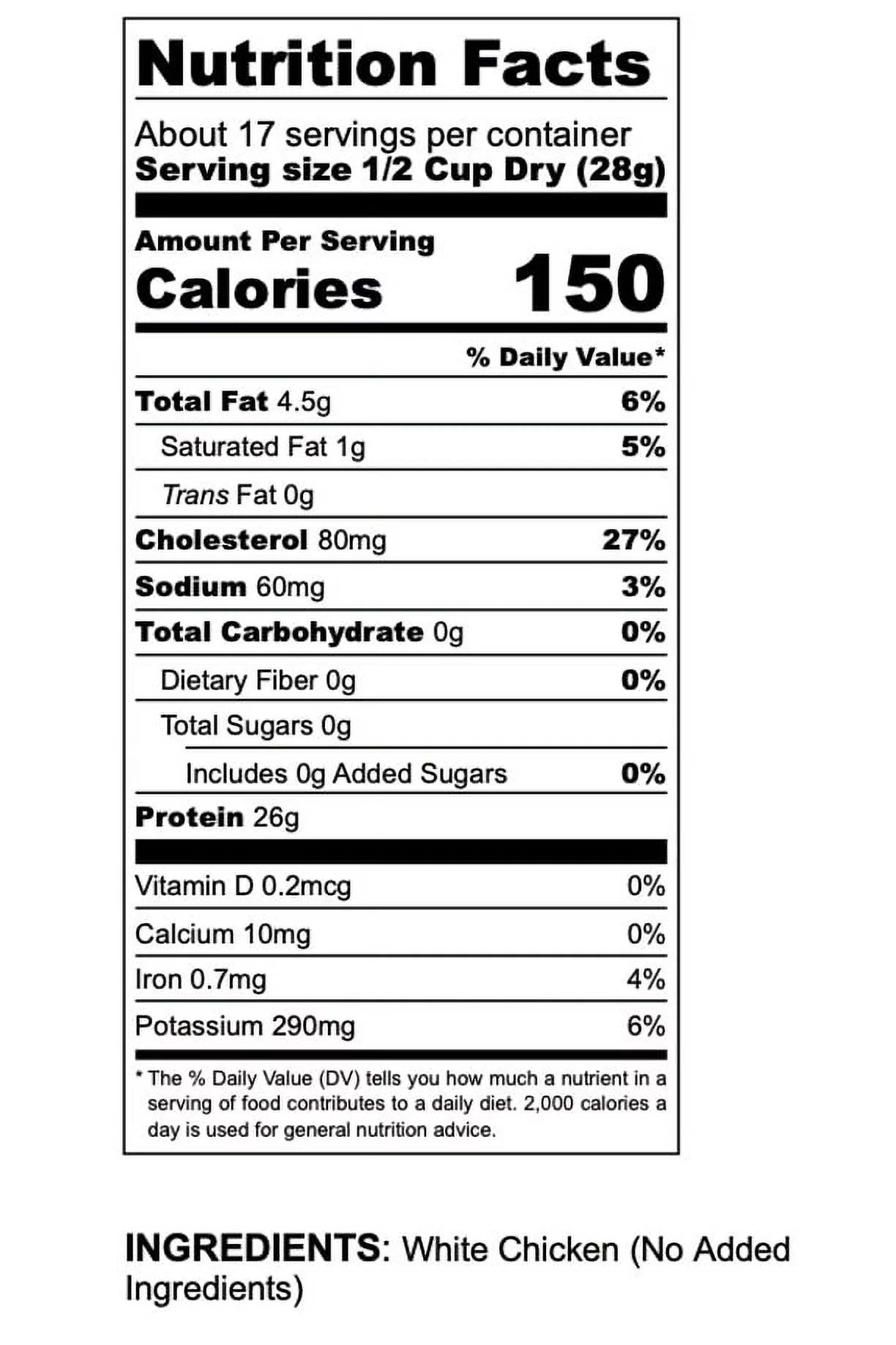 Fresh and Honest Foods Freeze Dried Chicken Dices 16.96 OZ #10 Can