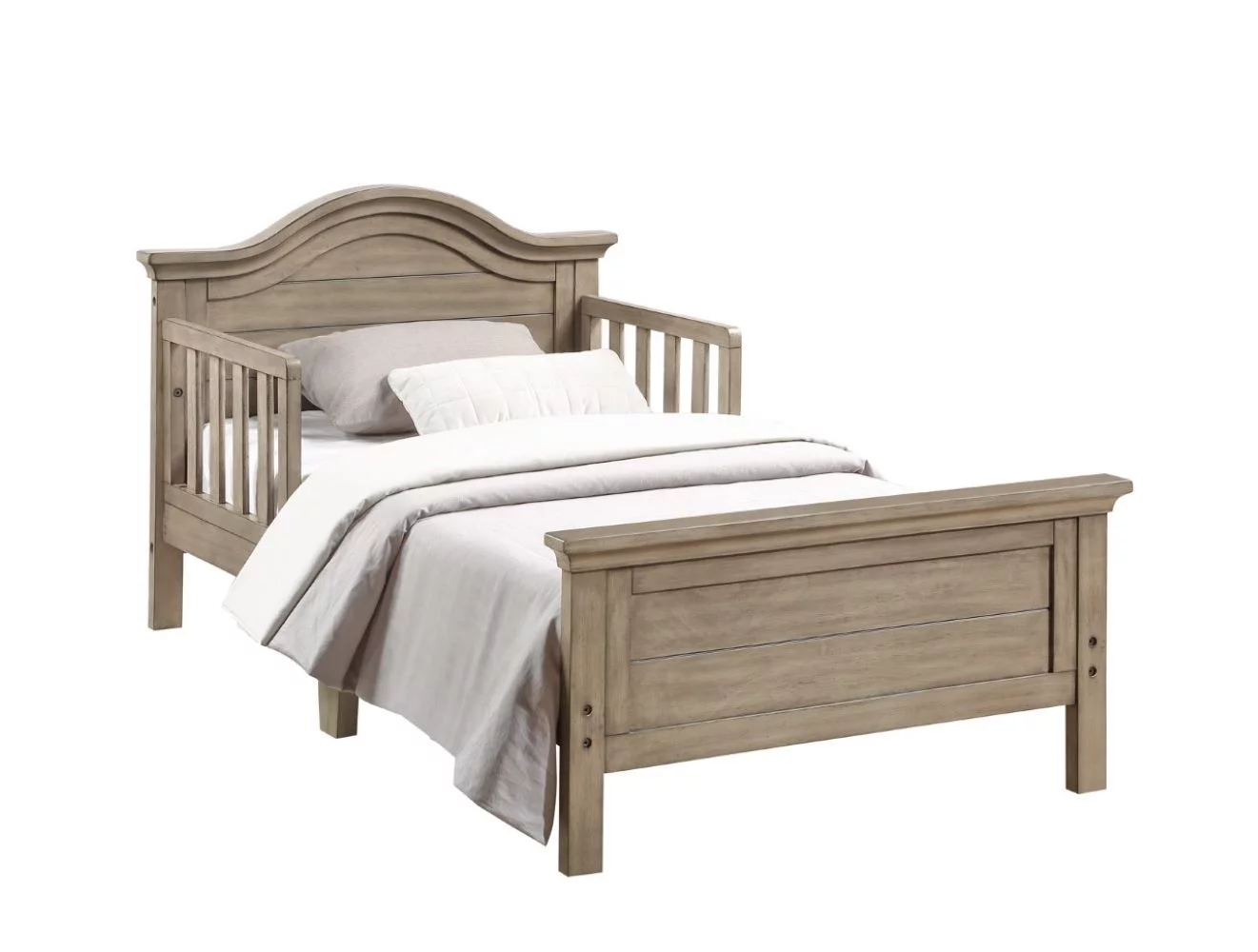 Ti Amo Catania Kids Wood Toddler Bed with Safety Rails, Vintage Grey