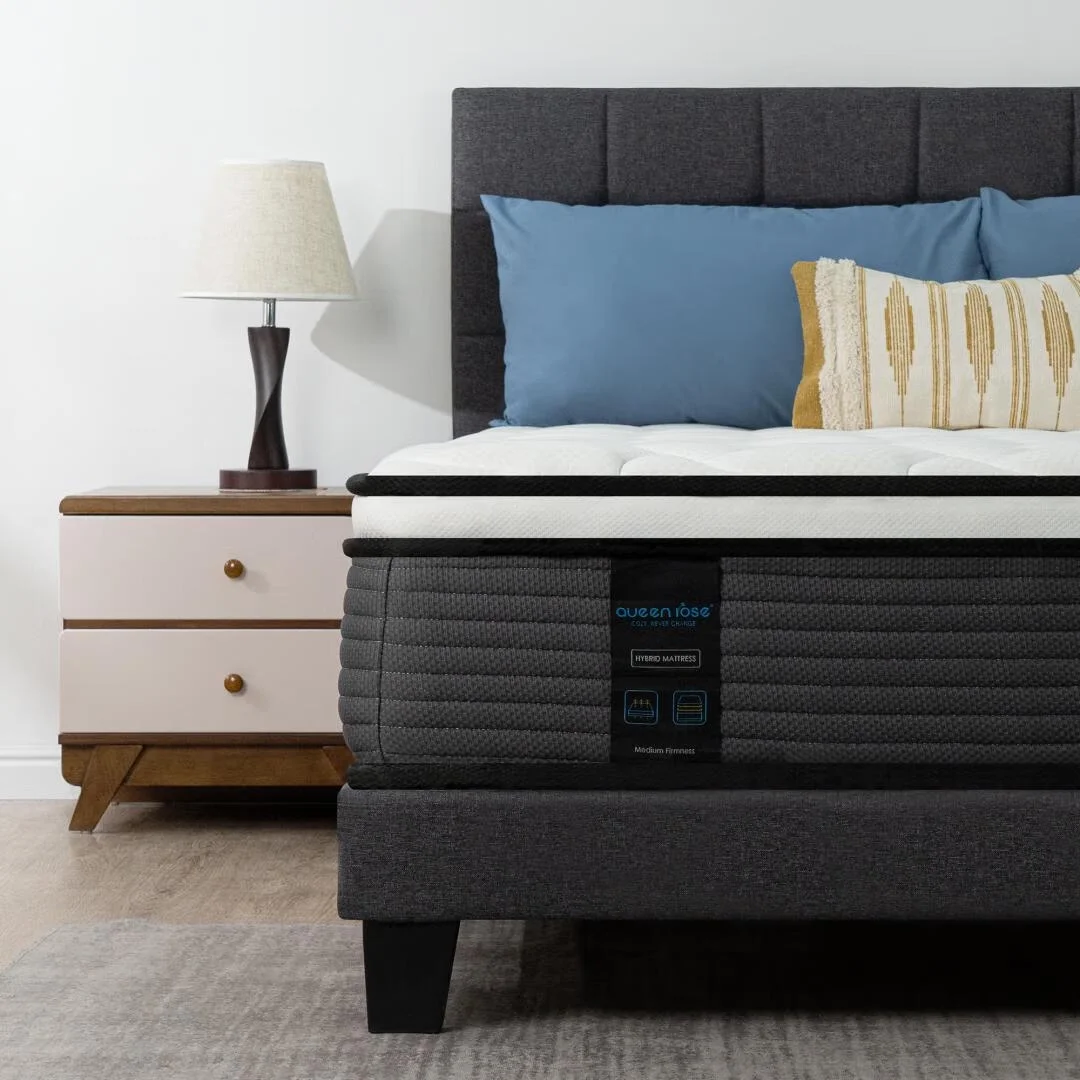 Queen Rose 14' ' Queen Medium Firm Hybrid Mattress, with Pocket Spring , Bed in-a-Box