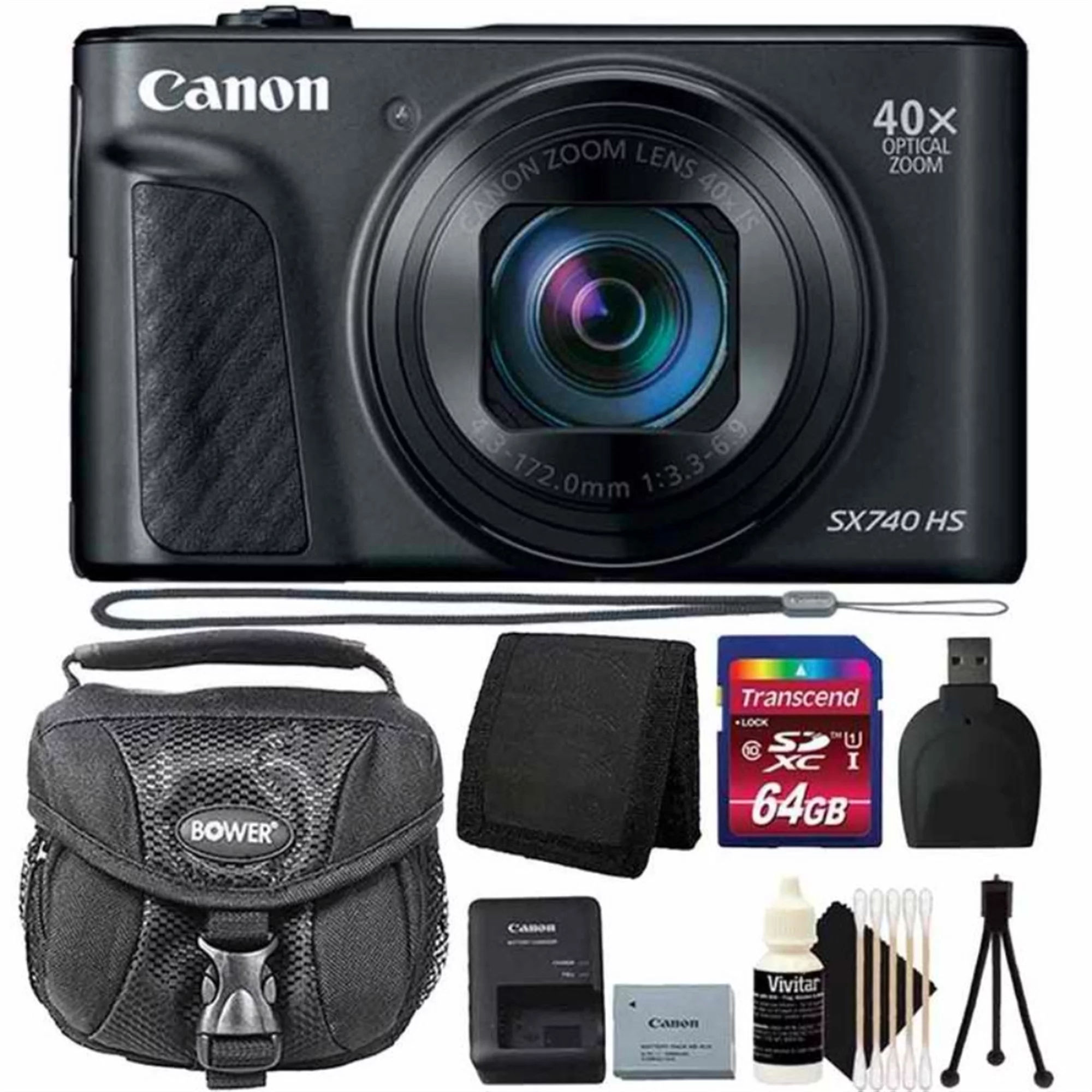 Canon PowerShot SX740 HS 4K Digital Camera Black With Premium Accessory Bundle