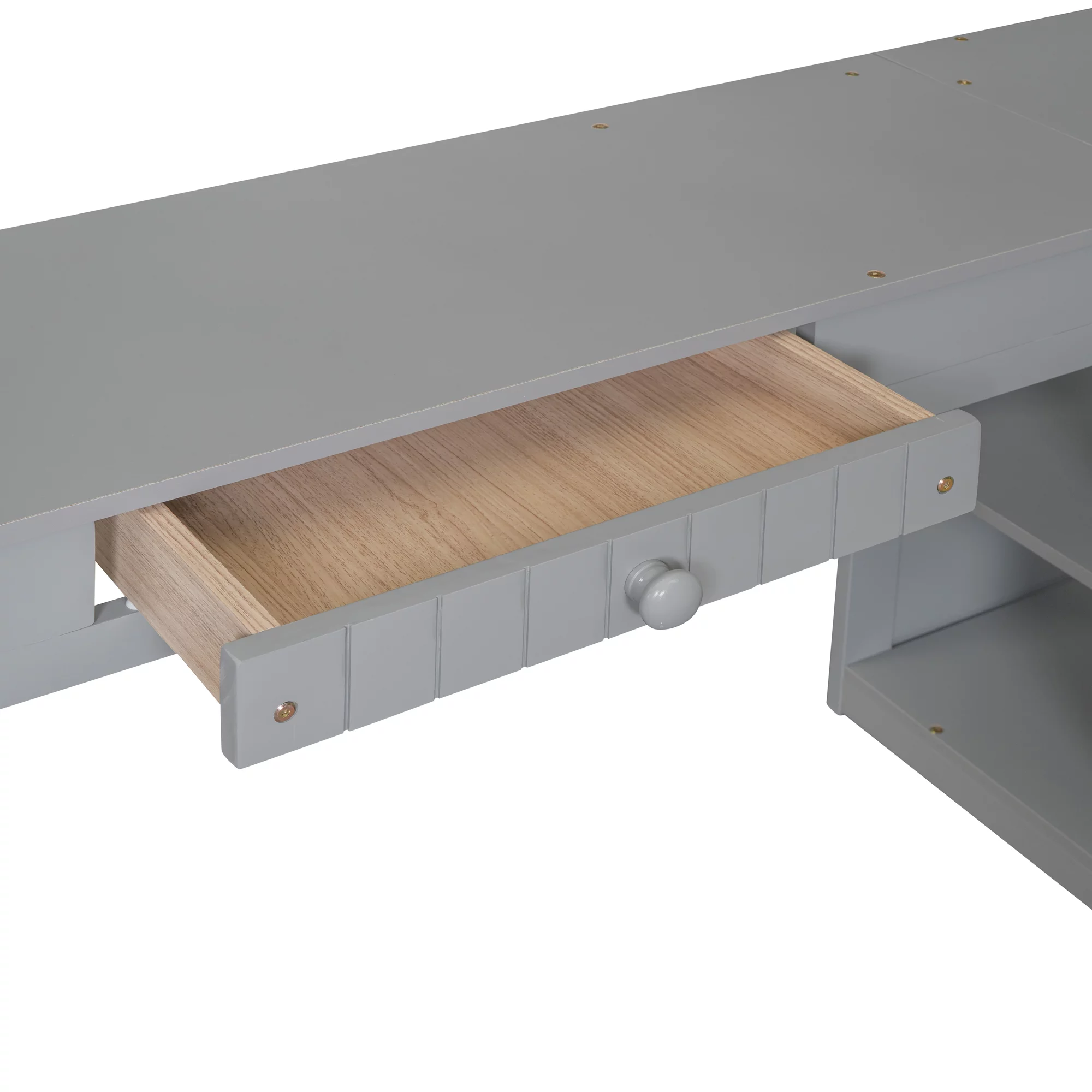 CoSoTower Twin size Loft Bed with Drawers, Cabinet, Shelves and Desk, Wooden Loft Bed with Desk - Gray