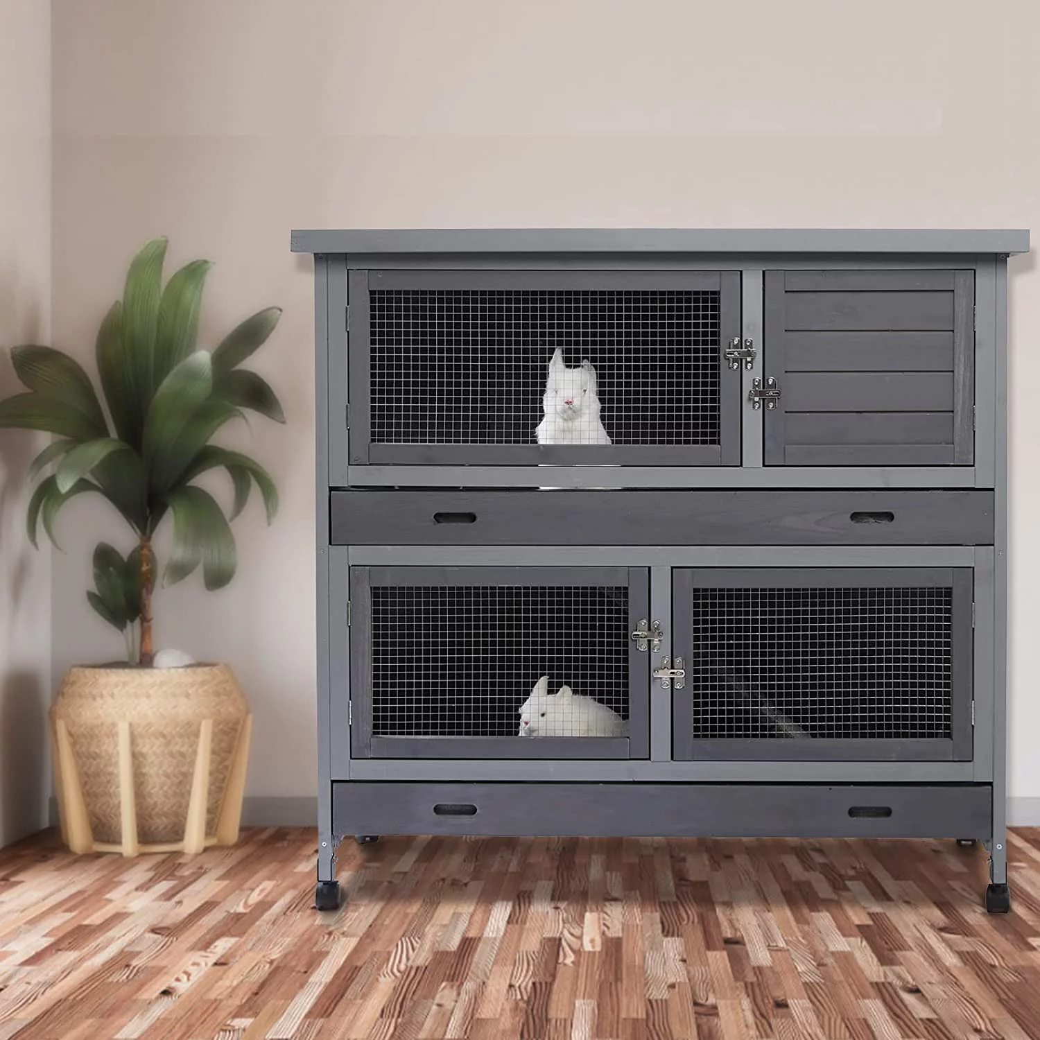 Rabbit Hutch Indoor&Outdoor with Wheels/2.6