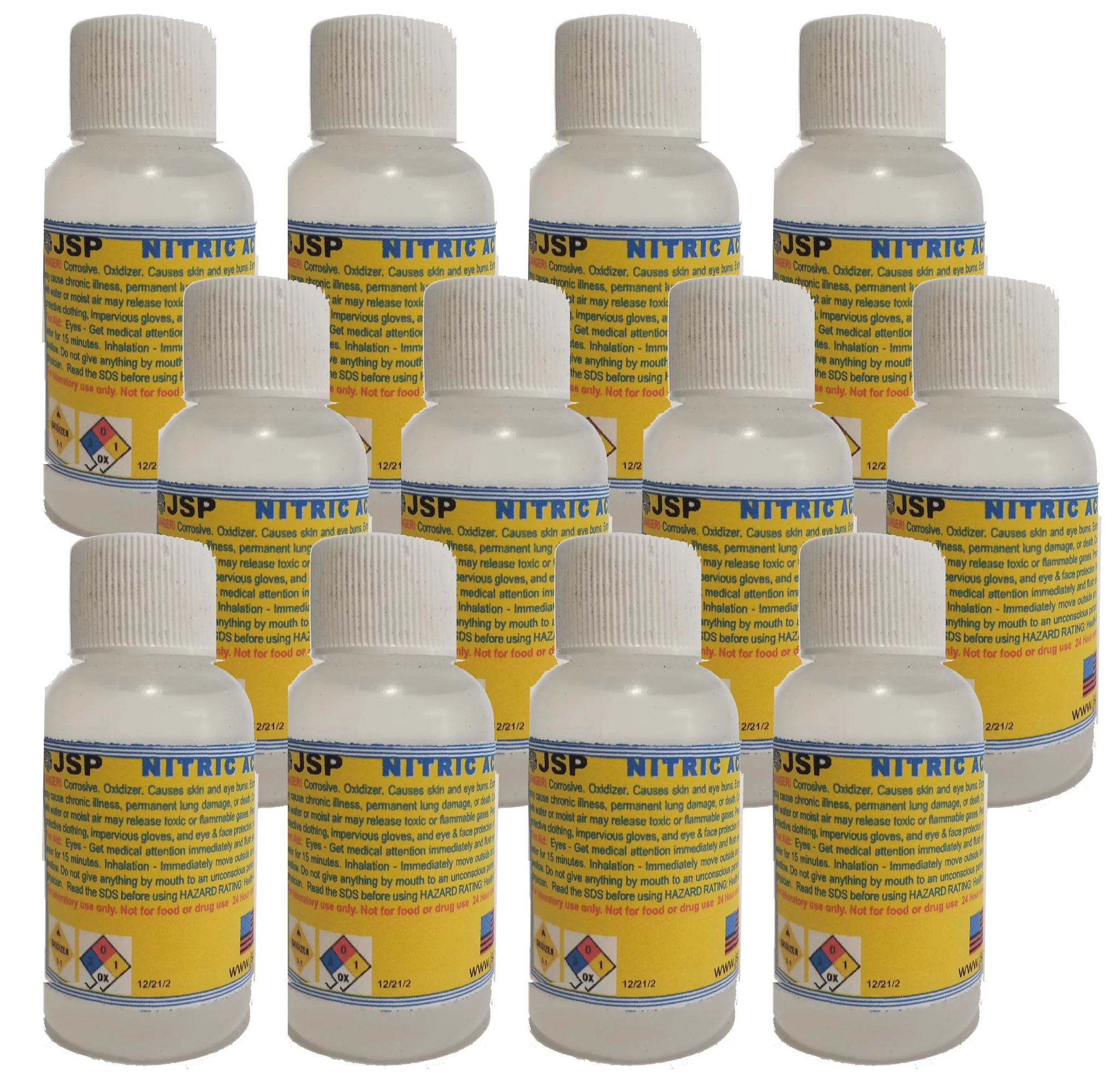 JSP NITRIC ACID 67% TECHNICAL GRADE 10 bottles <1oz each