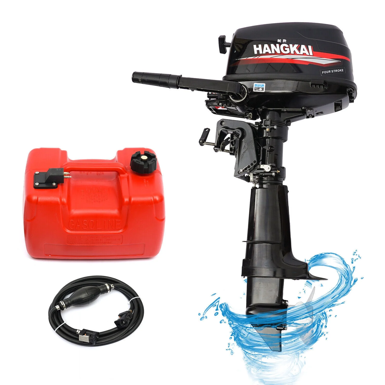 HANGKAI 6.5HP 4 Stroke Outboard Motor Marine Boat Engine W/Water Cooling CDI System
