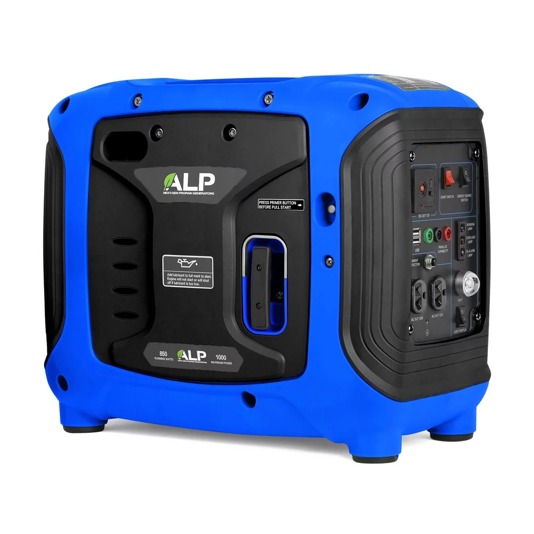 ALP Portable Propane Generator 1000W - Powerful and Reliable Propane Power Source for Outdoor, Camping, and Emergency Home Use (Blue/Black)