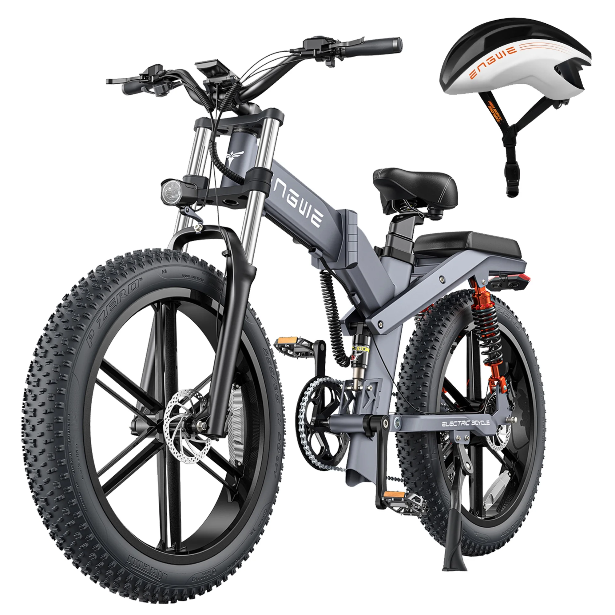 ENGWE X26 Folding e-Bike Adult - 1500W peak 29.2A battery, 26-inch rough tires e-bike, 8-speed triple suspension all-terrain