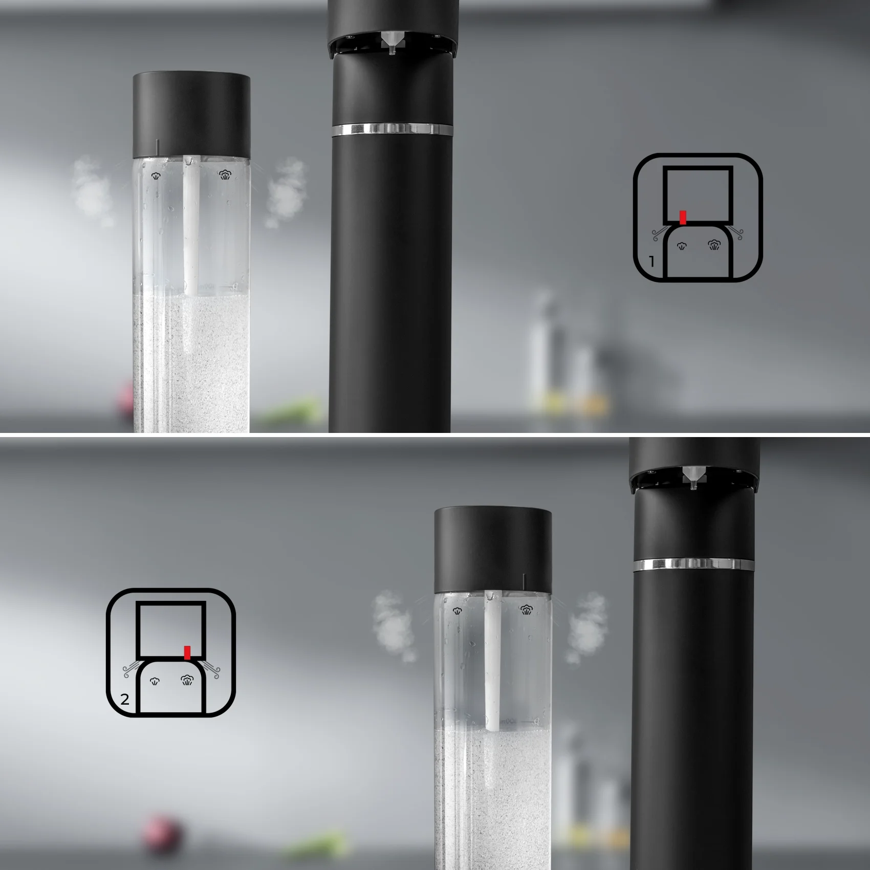 Ultima Cosa Presto Frizzante Soda Maker- Black